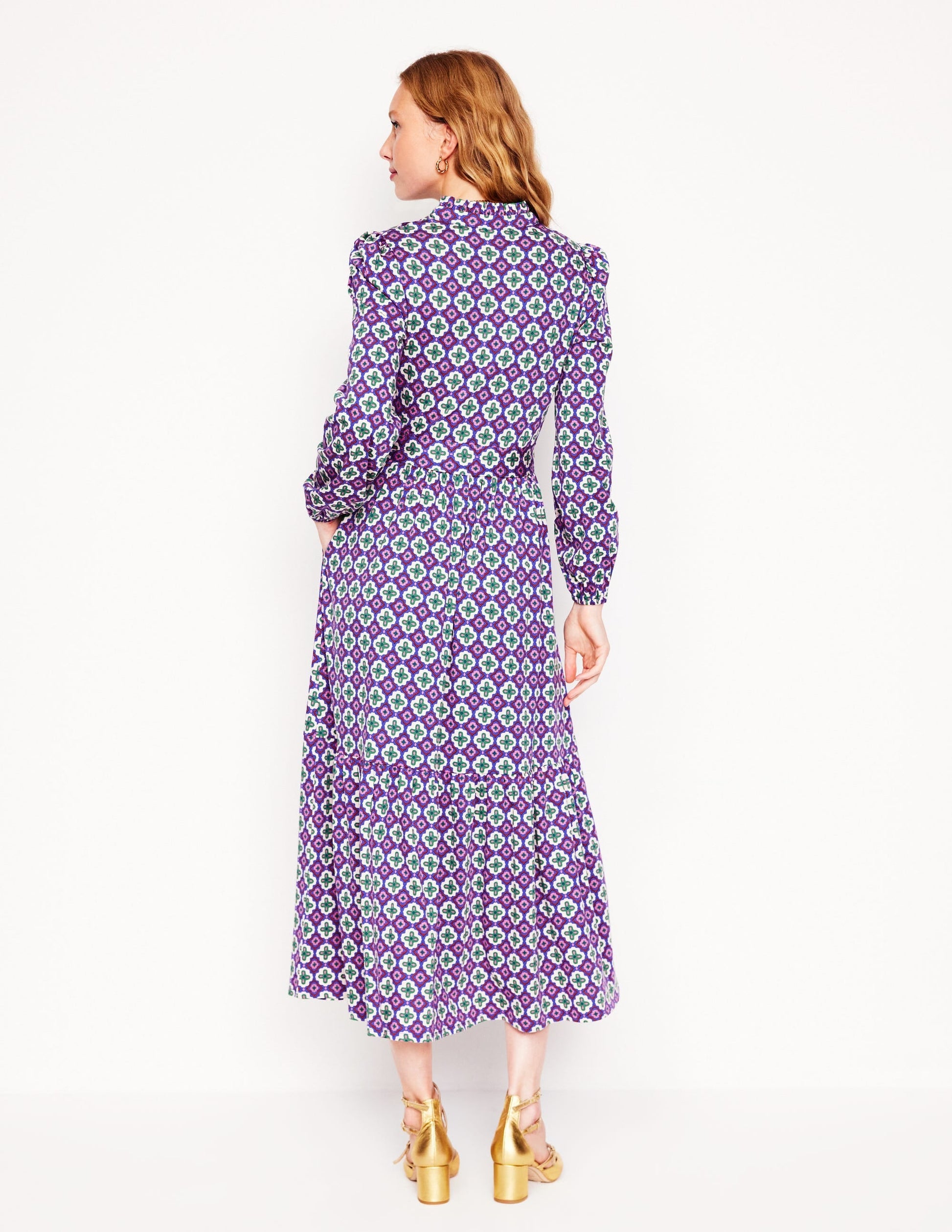 Willow Tiered Jersey Dress-Multi, Moroccan Diamond-3