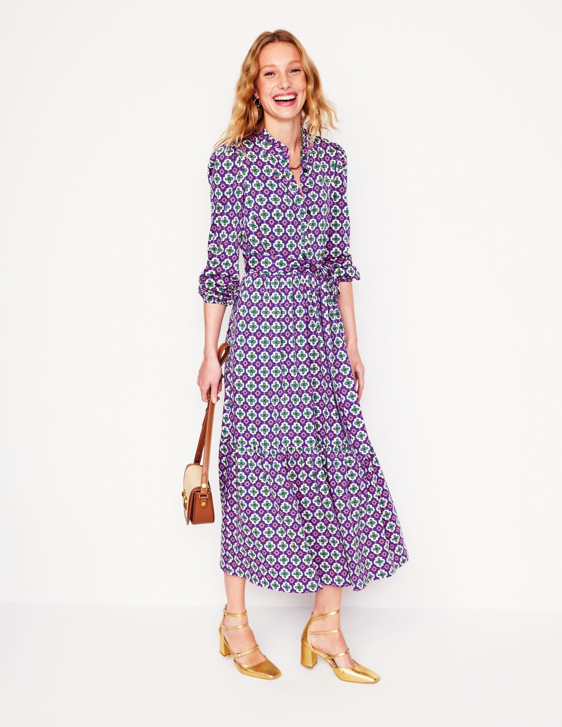 Willow Tiered Jersey Dress-Multi, Moroccan Diamond-4