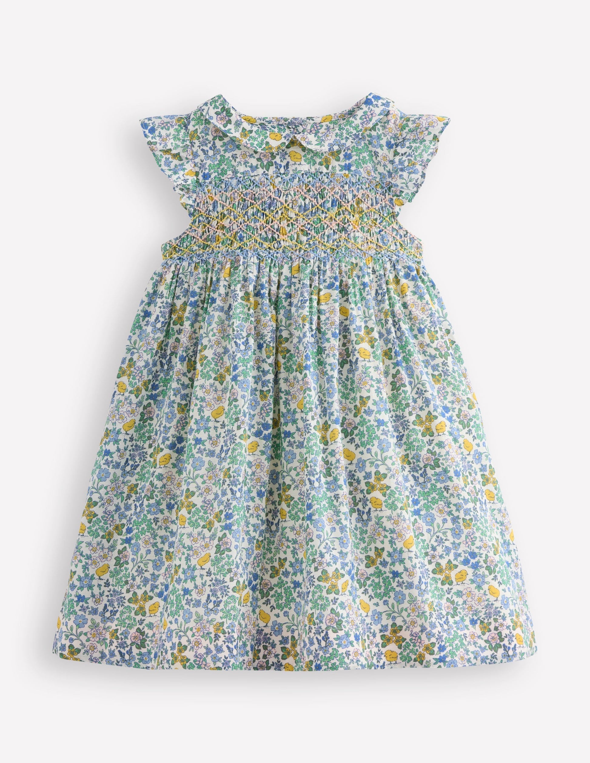 Adeline Smocked Dress-Easter Chick Floral-2