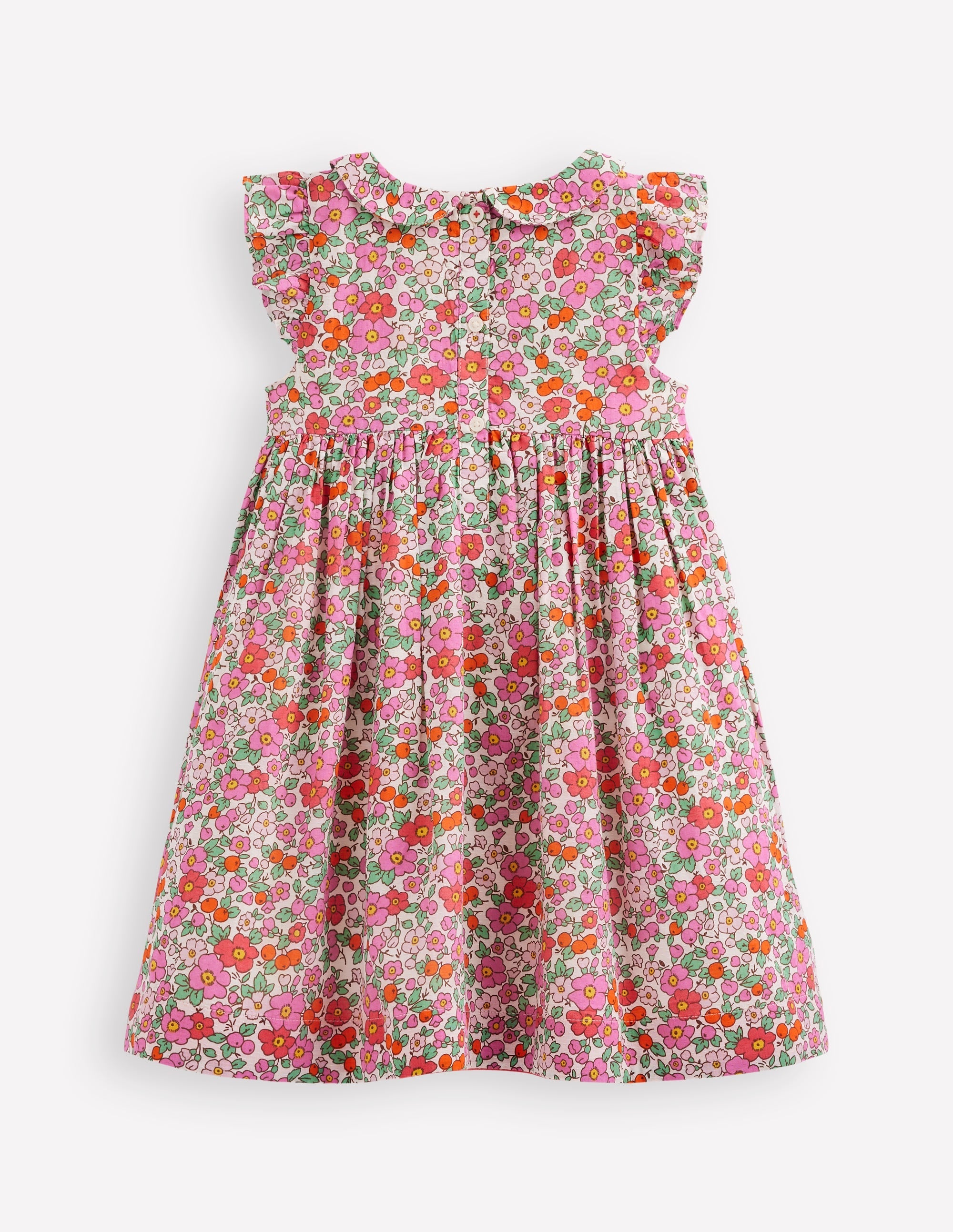Adeline Smocked Dress-Pink Apple Blossom Floral - Image 4