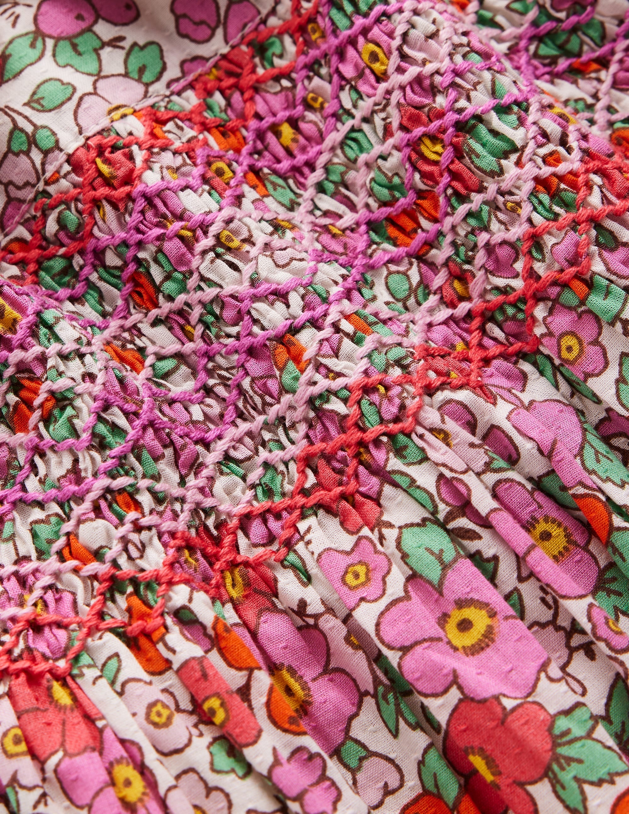 Adeline Smocked Dress-Pink Apple Blossom Floral - Image 5