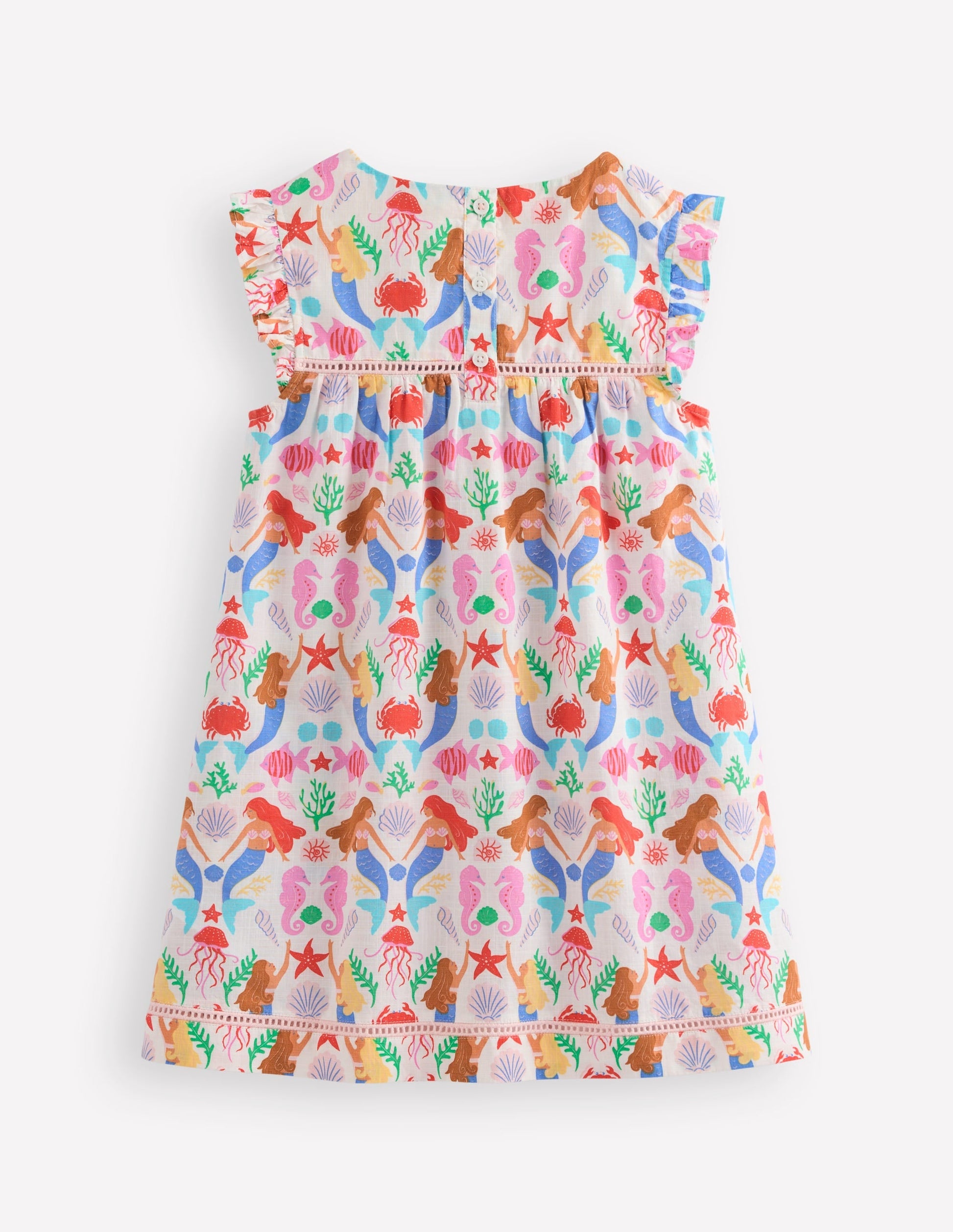 Woven Holiday Dress-Ivory Mermaids-2