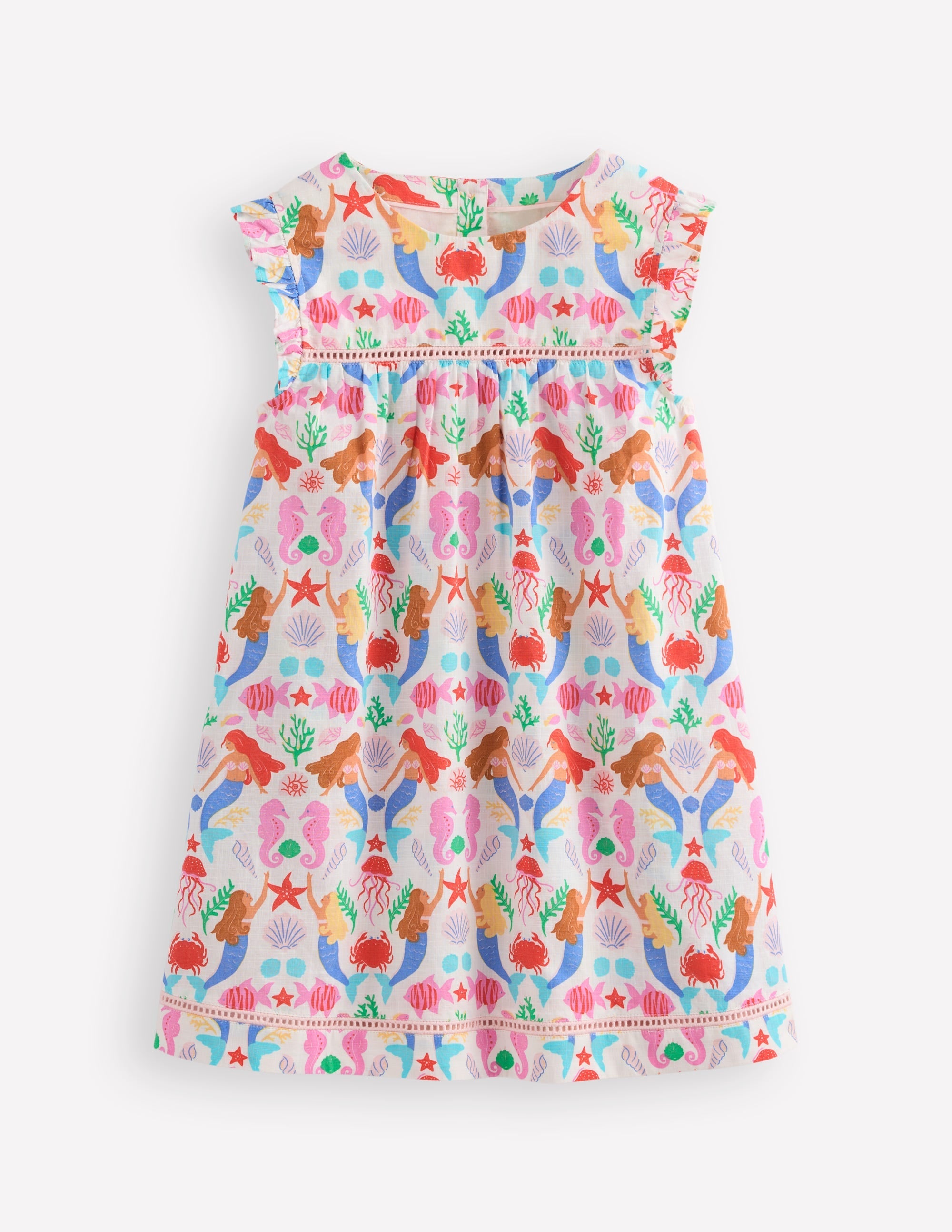 Woven Holiday Dress-Ivory Mermaids - Image 1