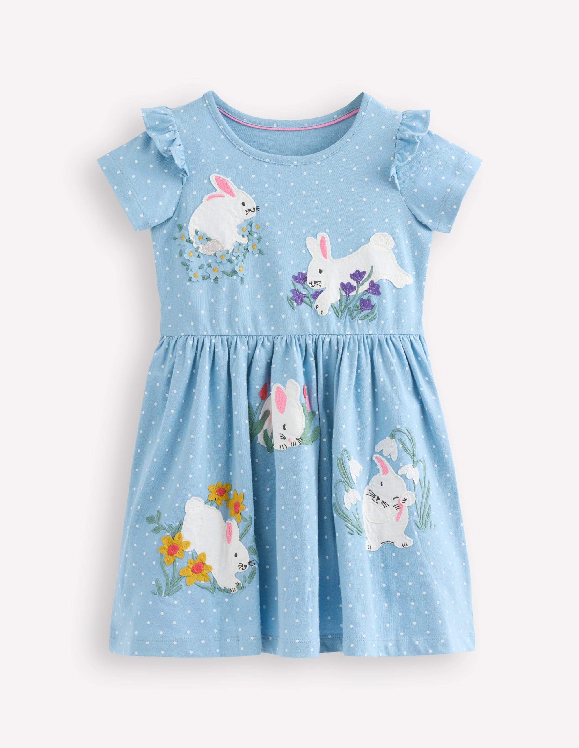 Jersey Applique Dress-Glacier Lake Spot - Image 1