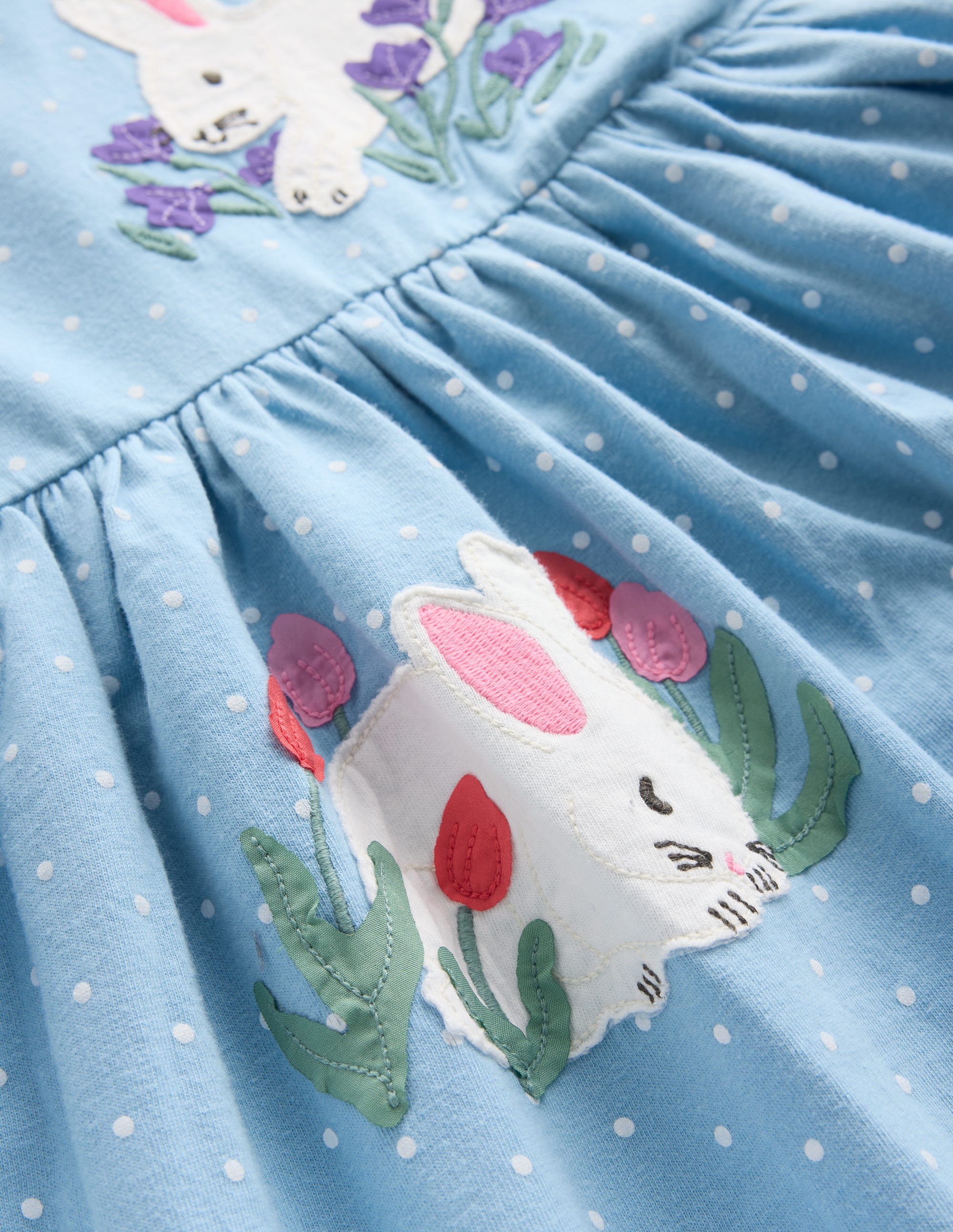 Jersey Applique Dress-Glacier Lake Spot - Image 3