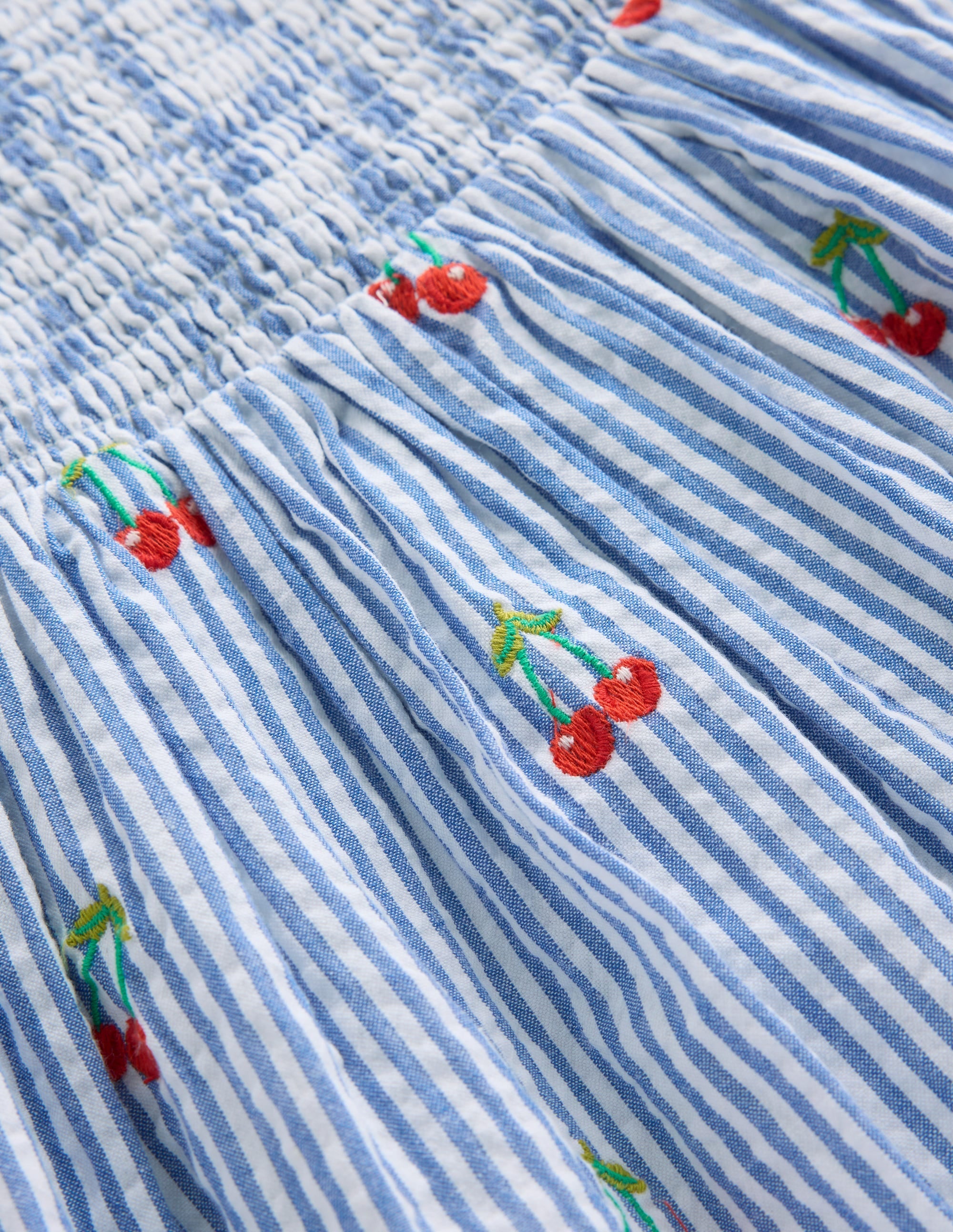 Luella Frill Maxi Sundress-Blue/White Cherries - Image 4