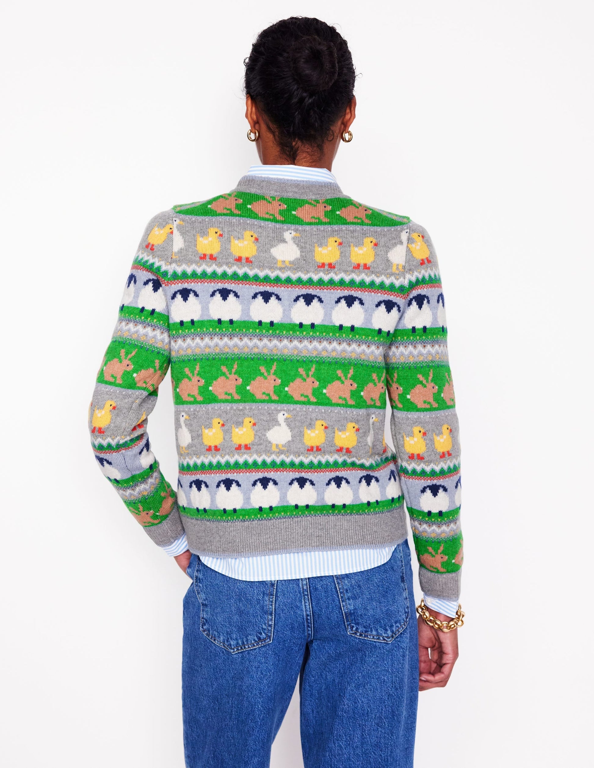 Edie Fair Isle Jumper-Grey Melange, Animal-3