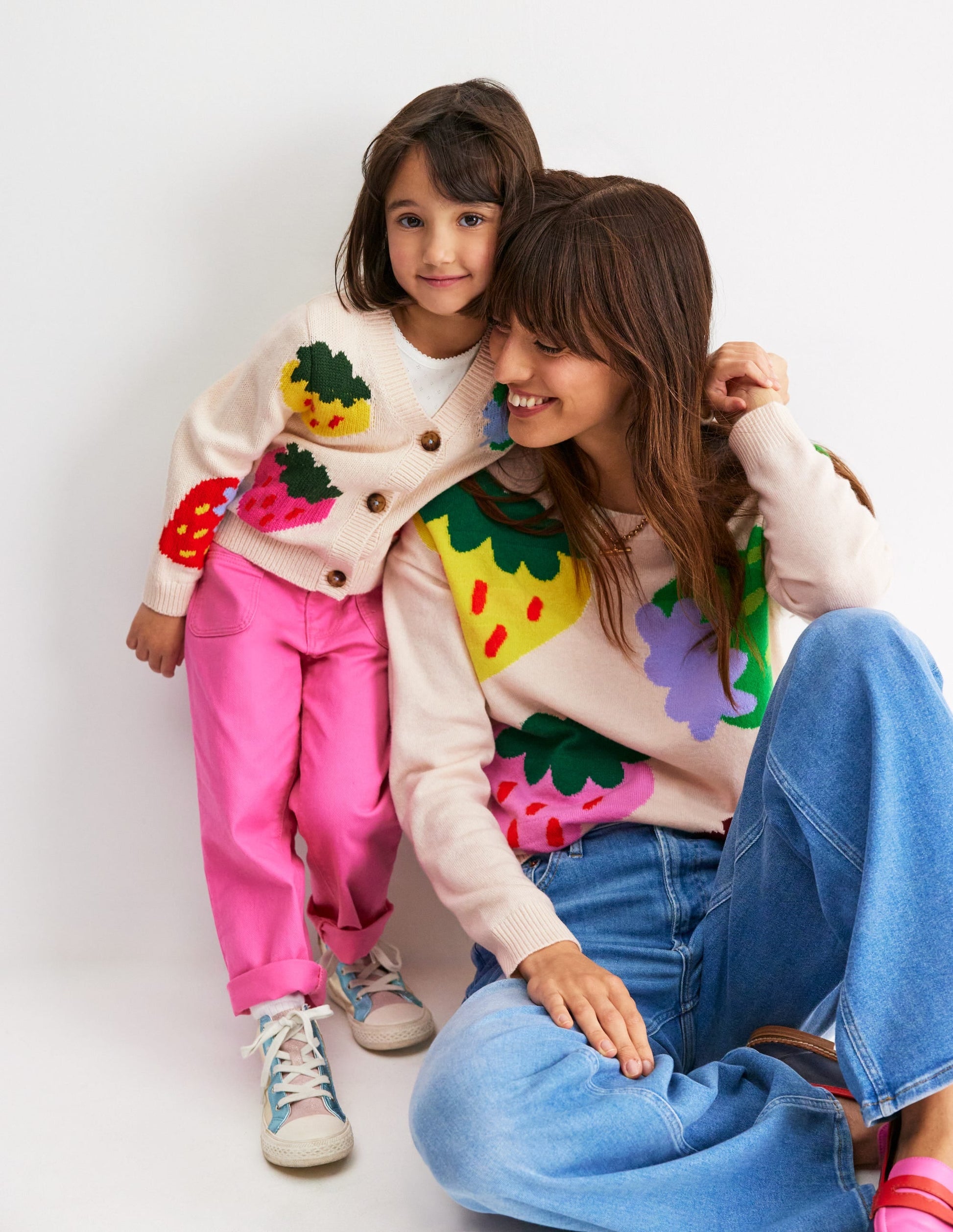 Lydia Cashmere Jumper-Ecru, Strawberries-7