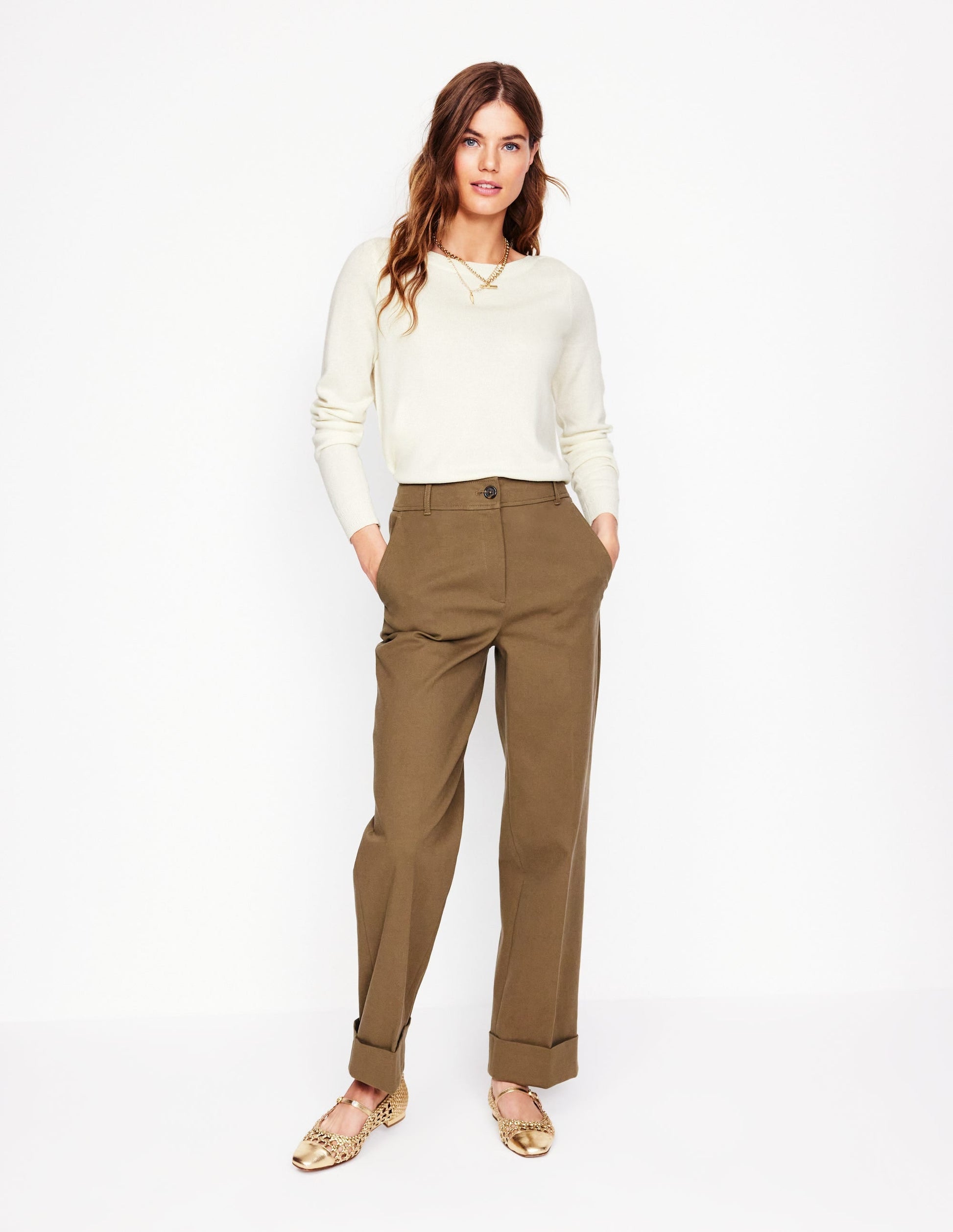 Eva Cashmere Boat Neck Jumper-Warm Ivory-4