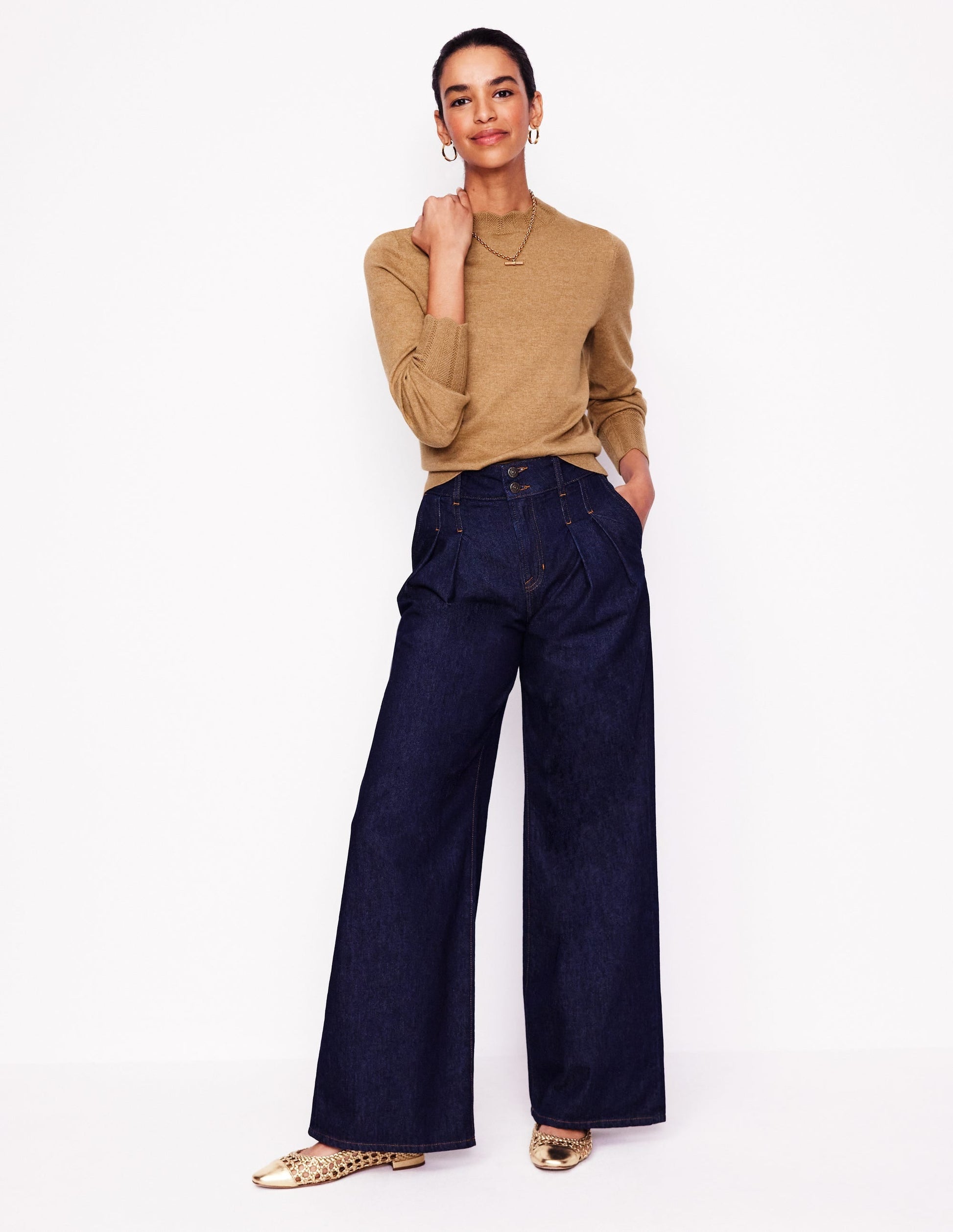 Imi Scallop Trim Jumper-Fall Leaf-4