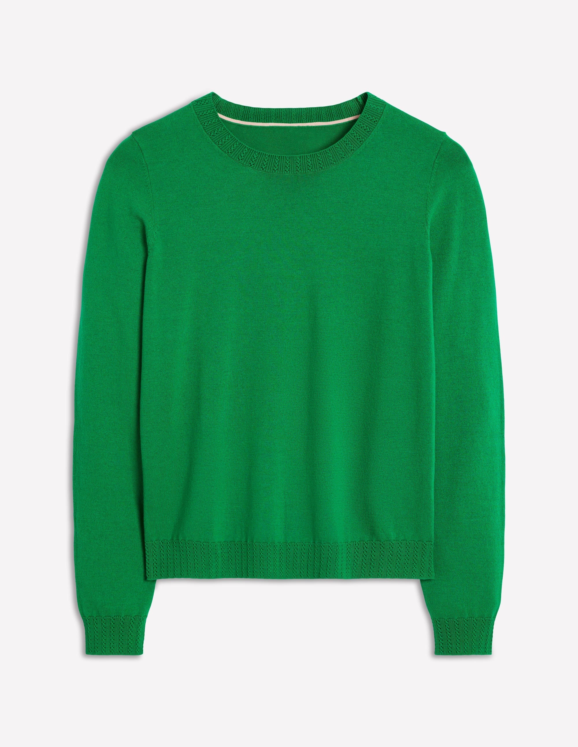 Emilia Cotton Crew Jumper-Rich Emerald - Image 5