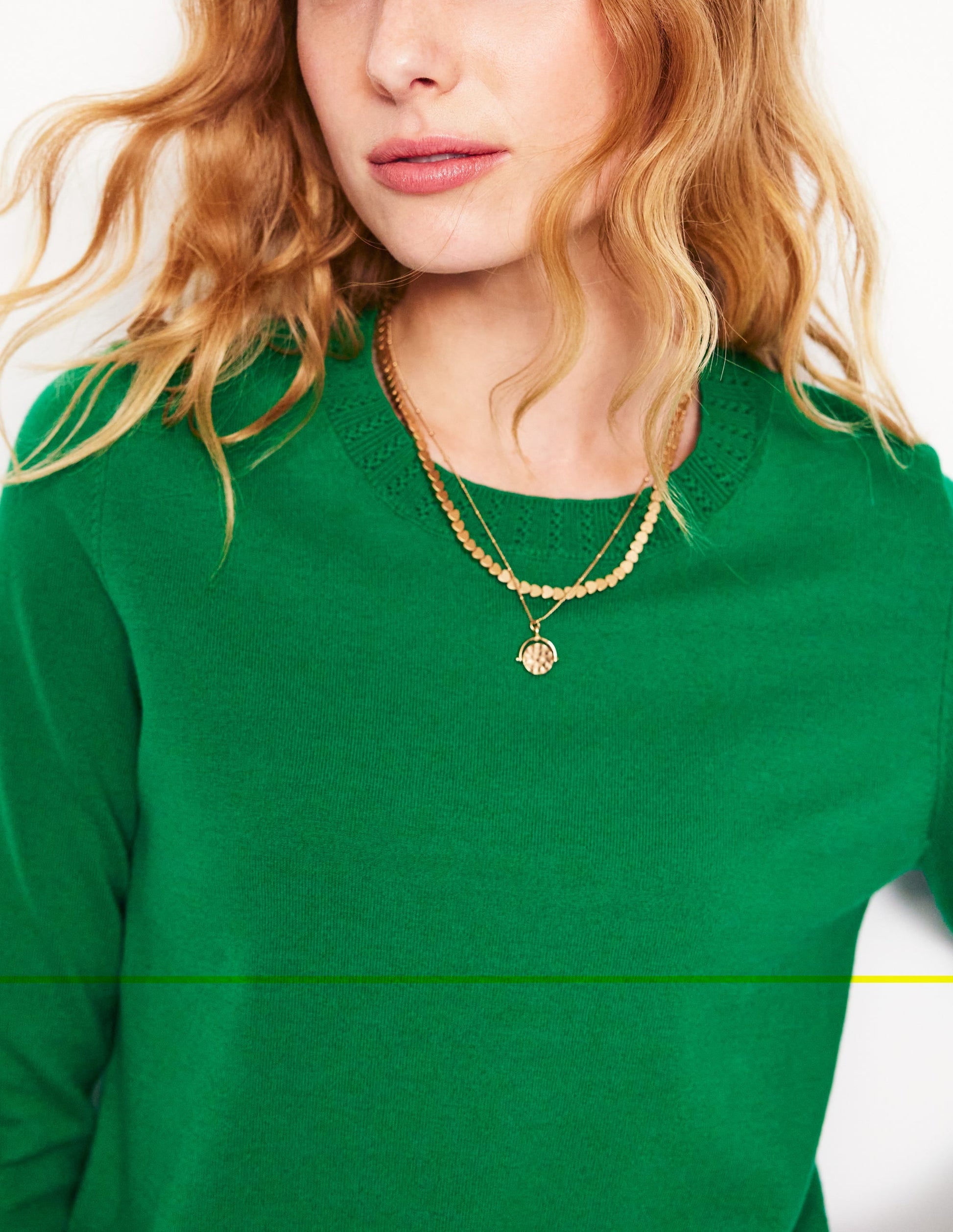 Emilia Cotton Crew Jumper-Rich Emerald-2