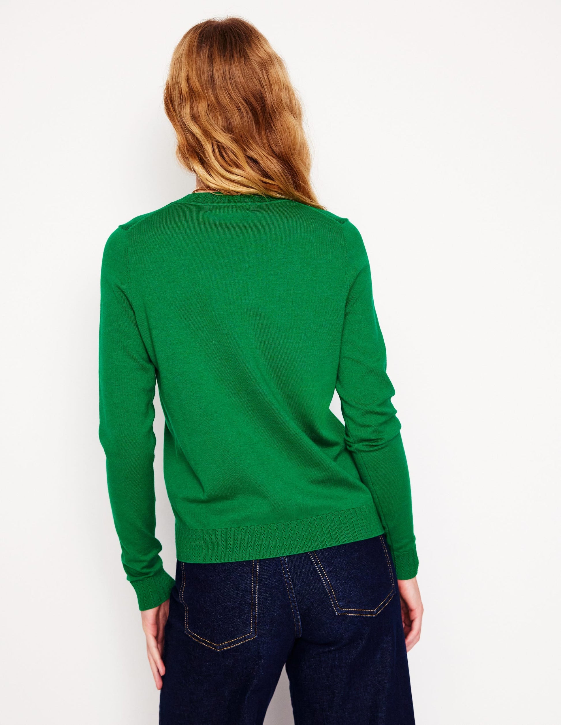 Emilia Cotton Crew Jumper-Rich Emerald-3