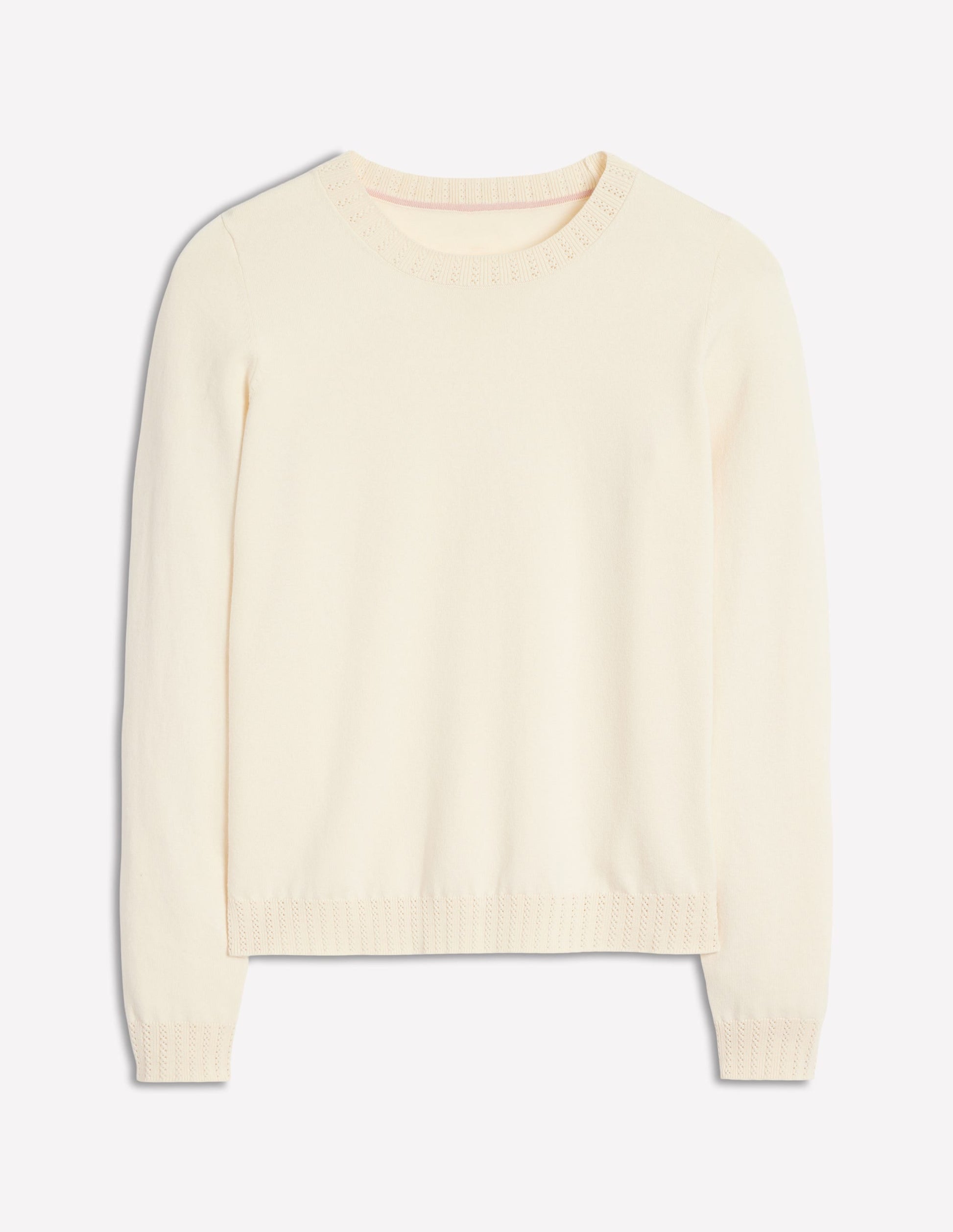 Emilia Cotton Crew Jumper-Warm Ivory-5