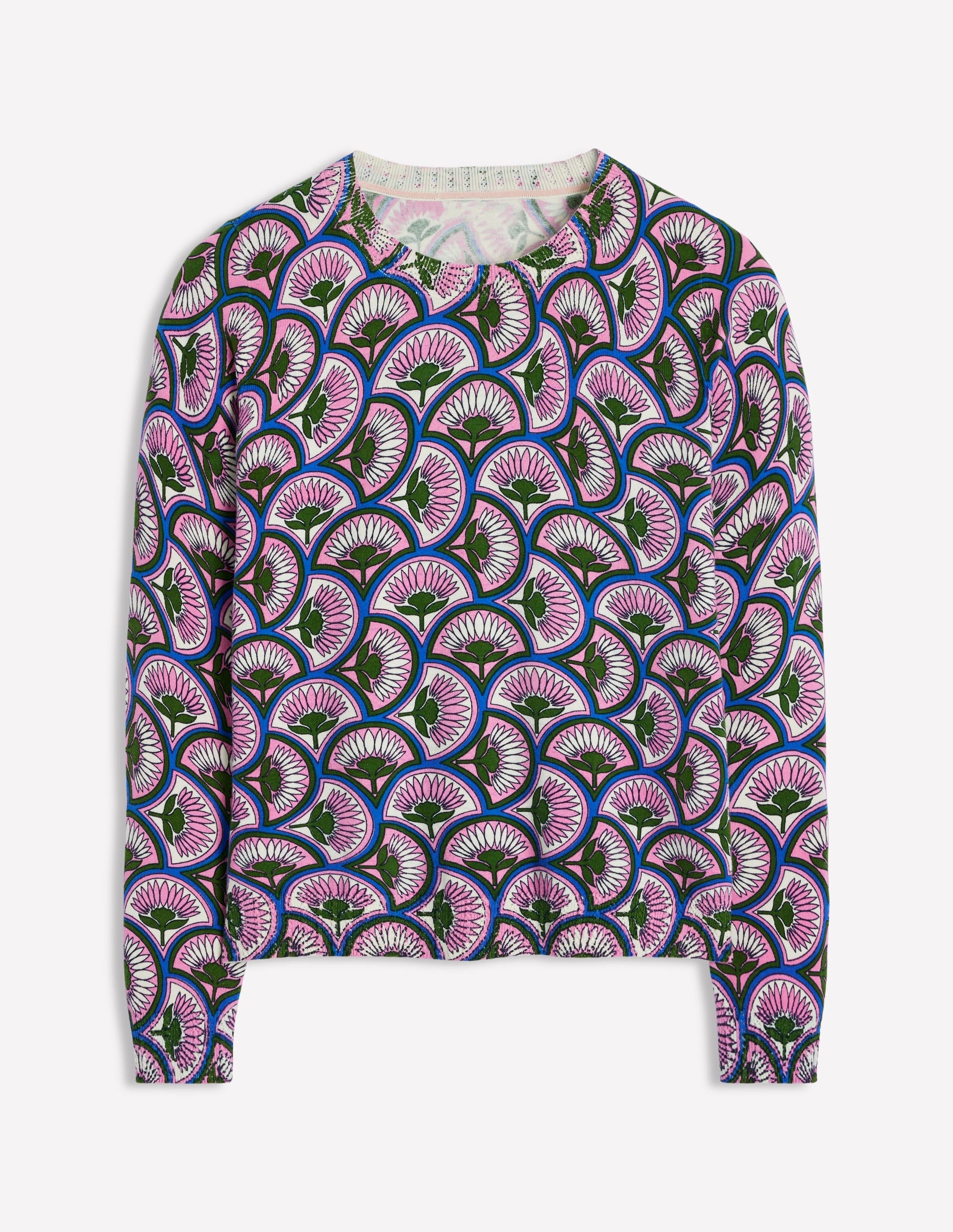 Emilia Cotton Crew Jumper-Soft Lavender Pink, Daisy Arc - Image 5