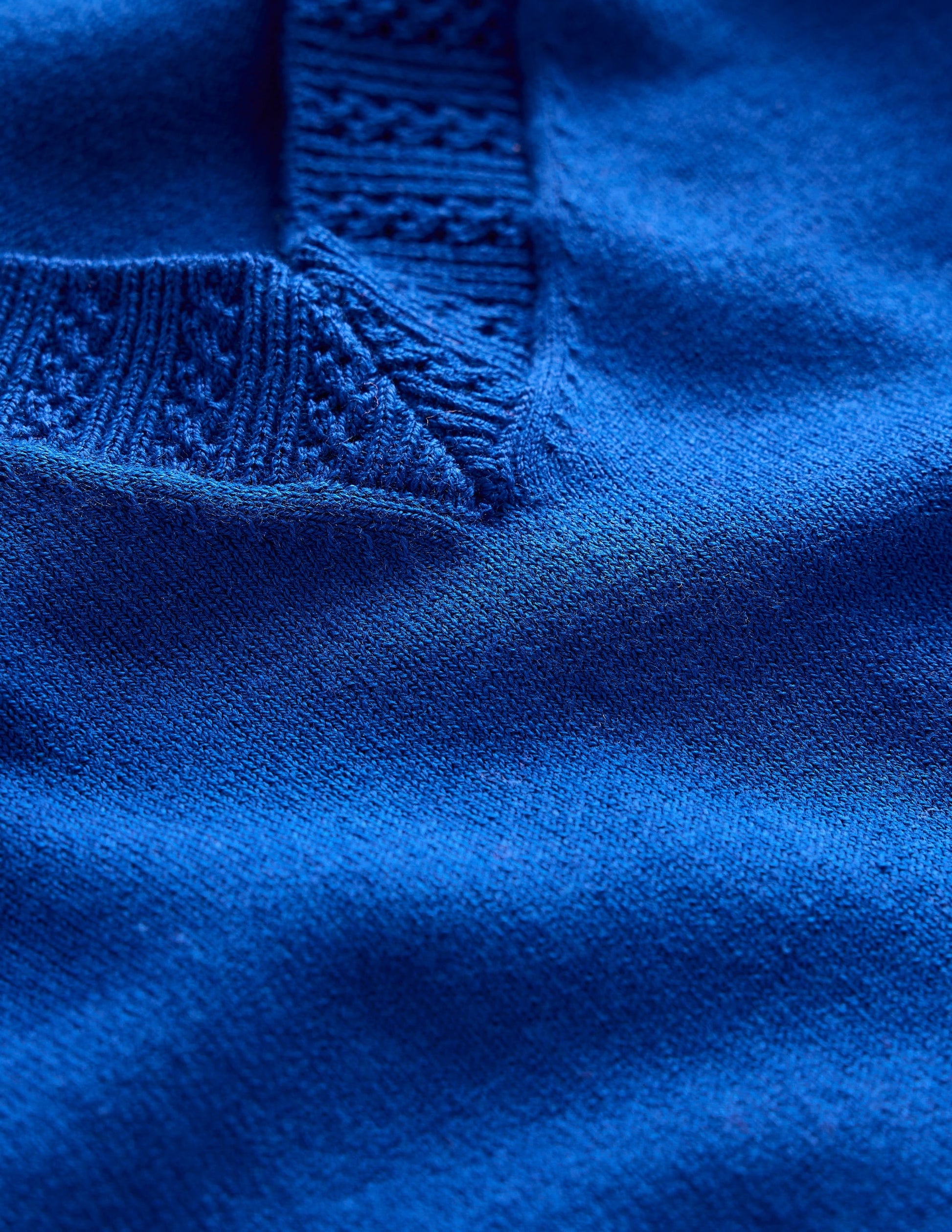 Emilia Cotton V-Neck Jumper-Bright Blue-6