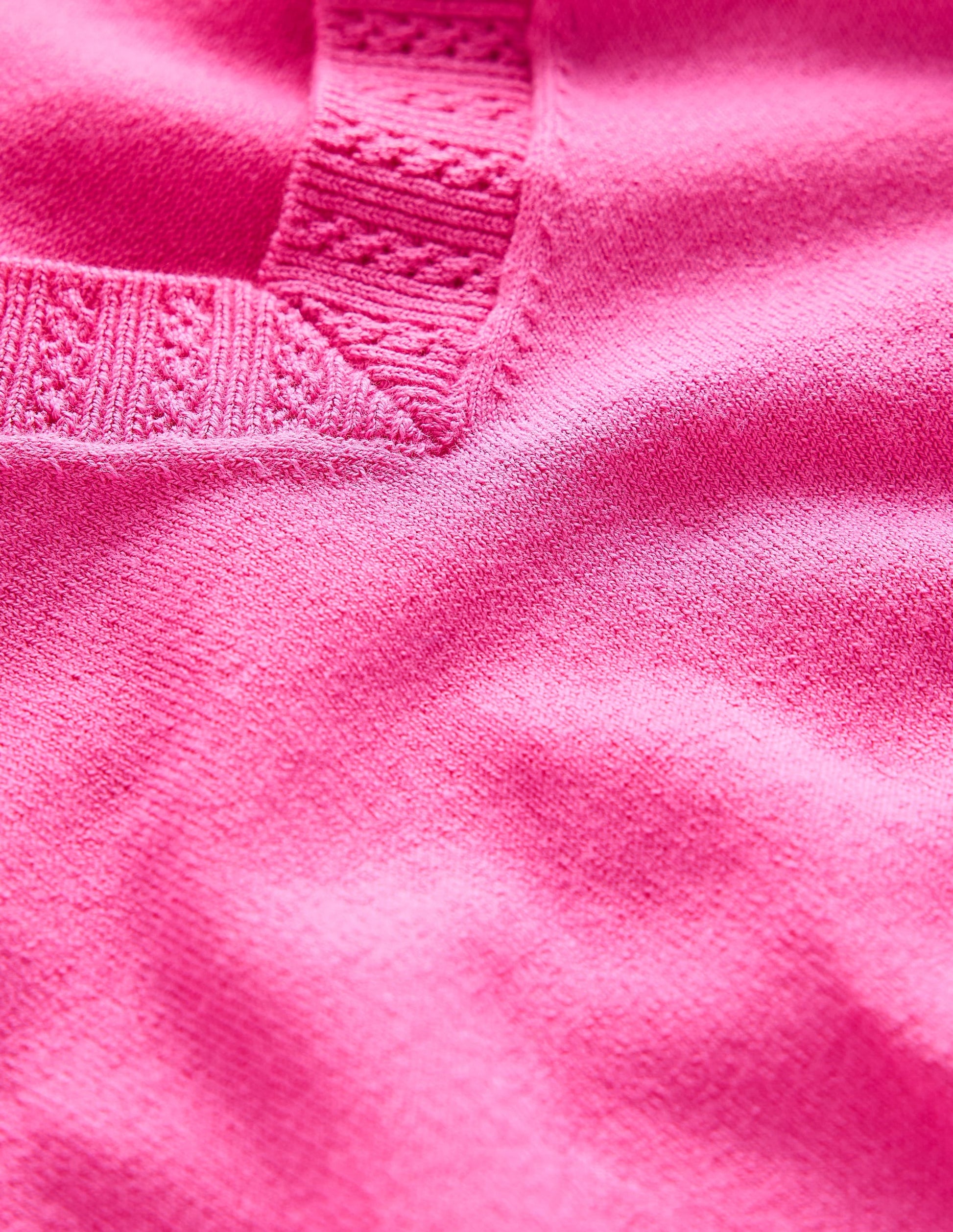 Emilia Cotton V-Neck Jumper-Tickled Pink-6