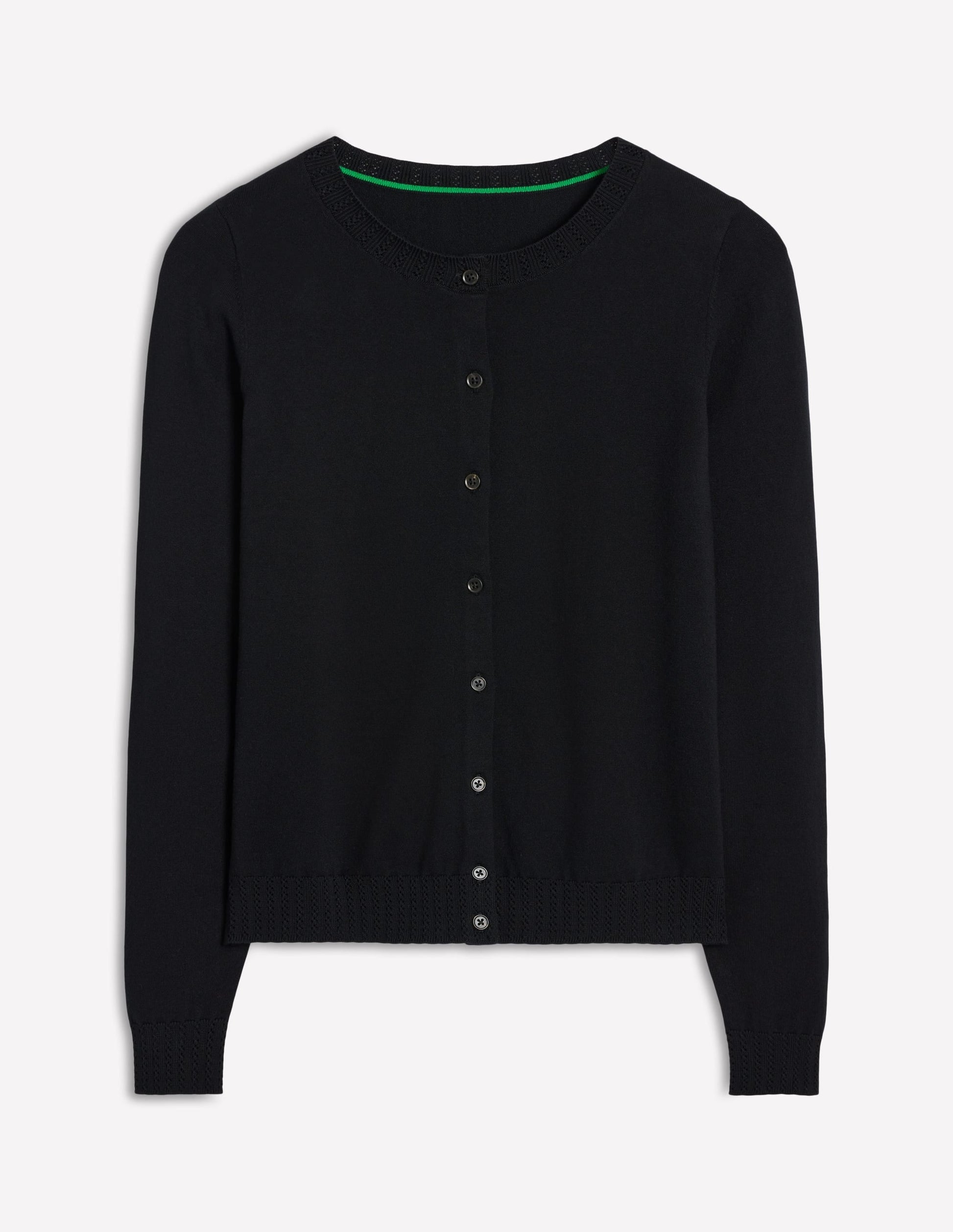 Emilia Cotton Crew Cardigan-Black-5