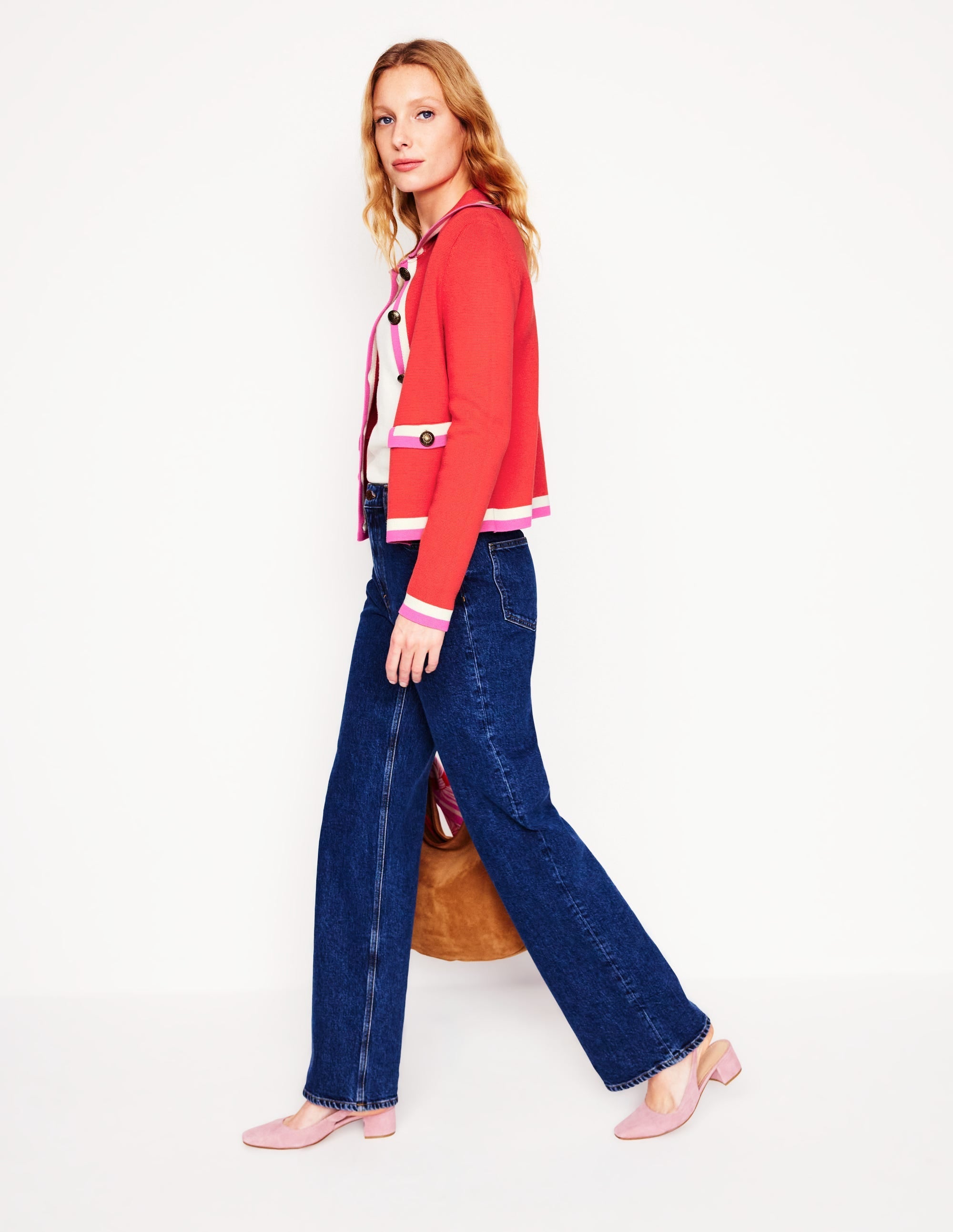 Holly Collared Knitted Jacket-Strawberry Tart Red - Image 4