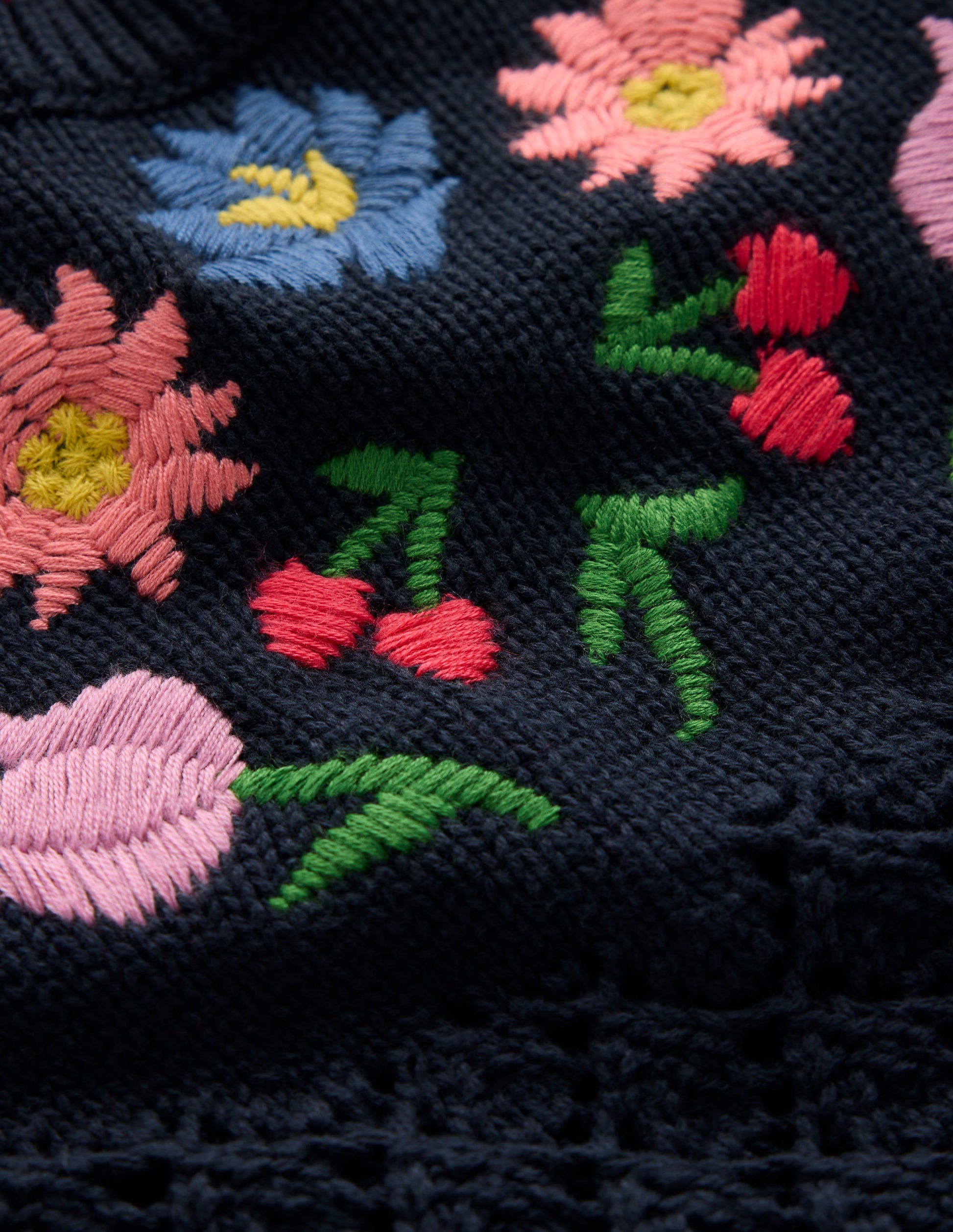 Embroidered Cotton Jumper-Navy-7