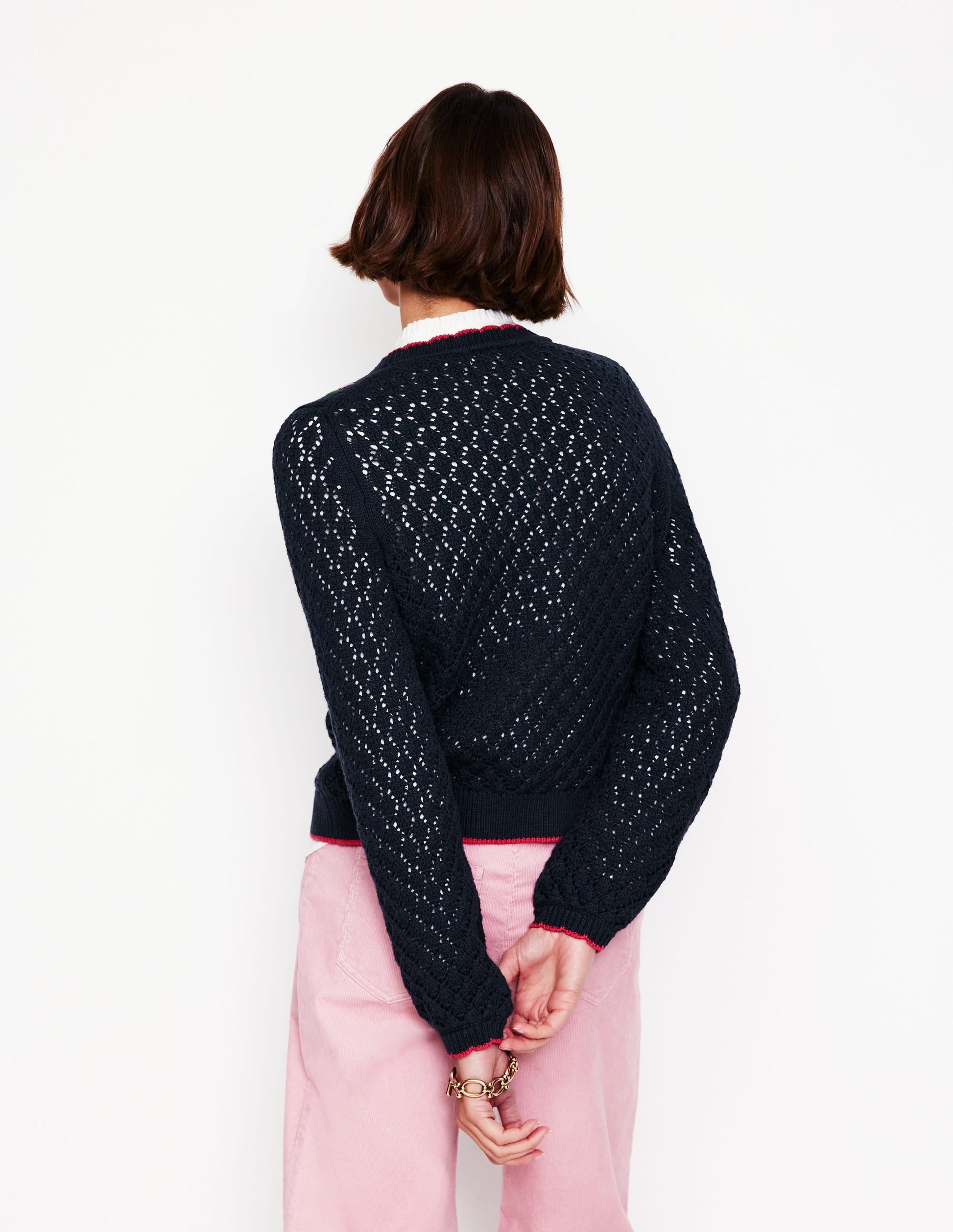 Embroidered Cotton Jumper-Navy-4