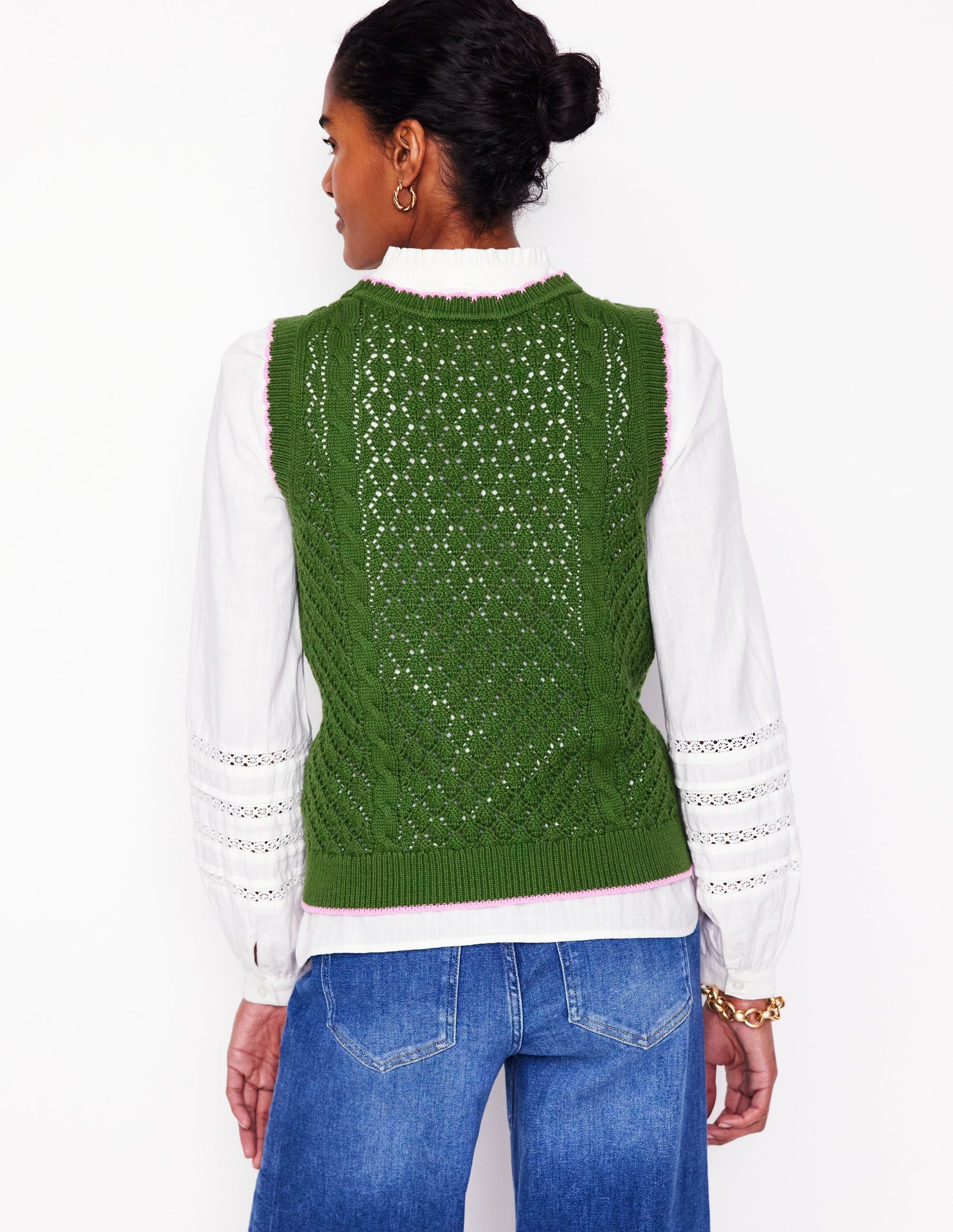 Embroidered Cotton Tank-Paradise Green-4