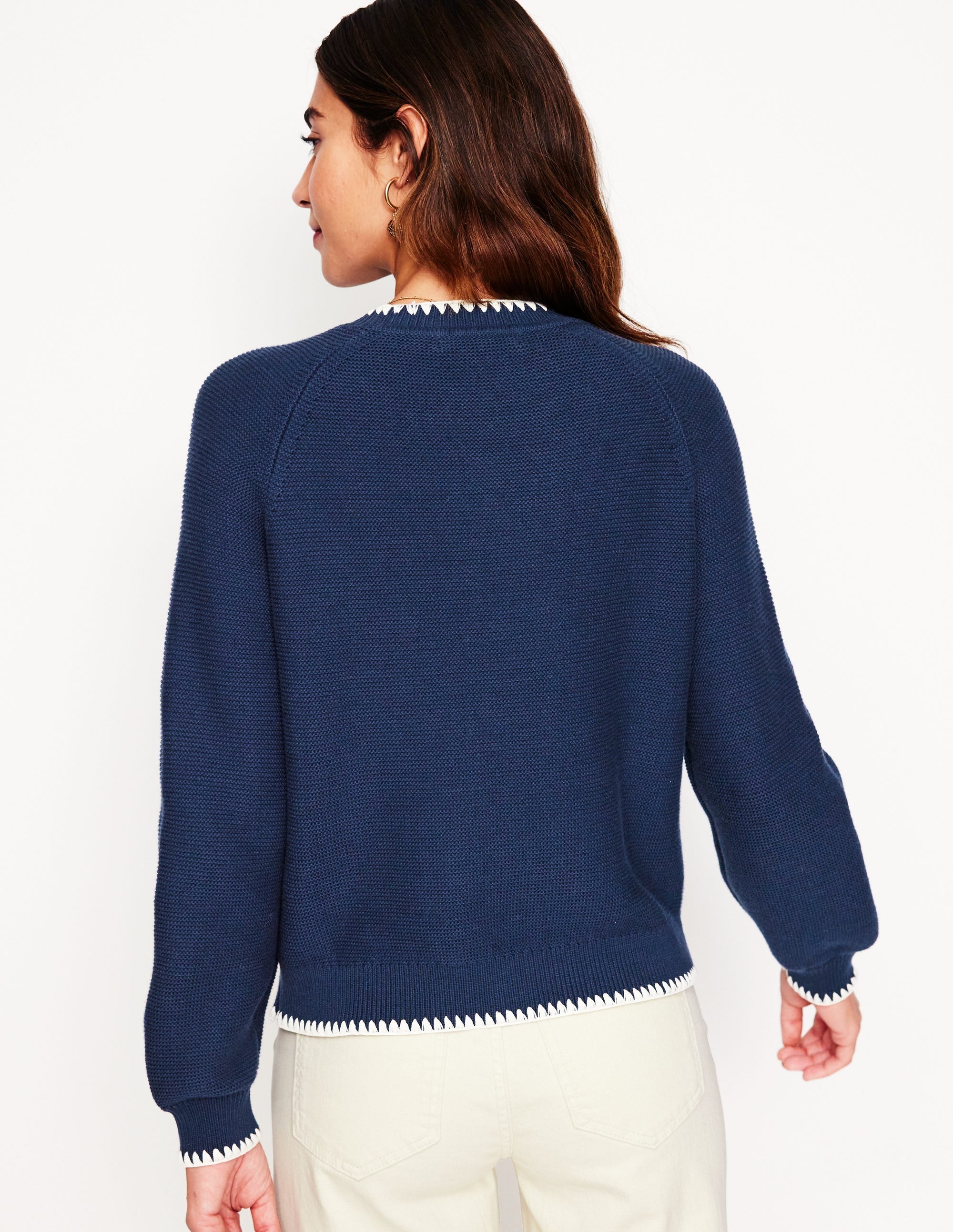 Lena Stitch Detail Jumper-Navy - Image 3