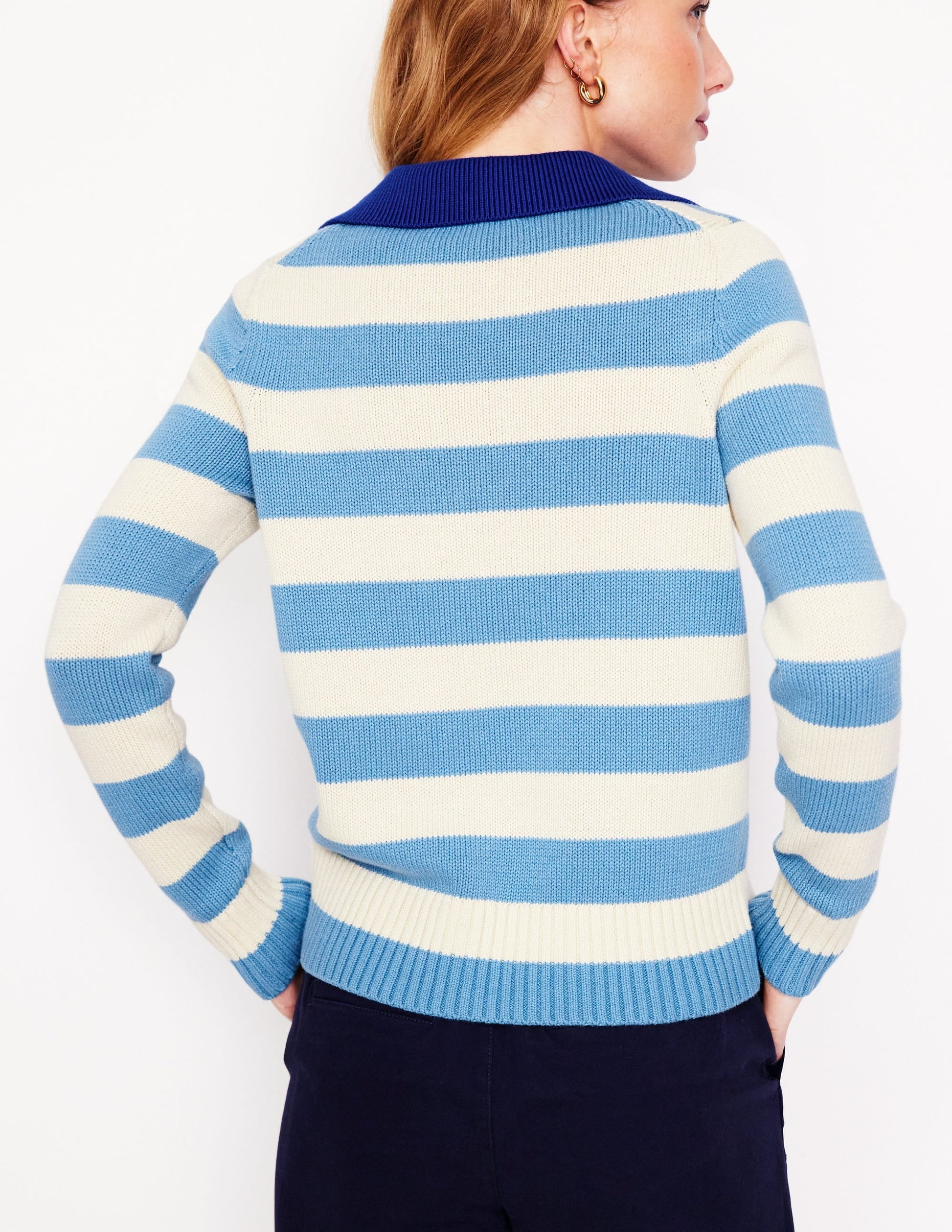 Sasha Cotton Striped Henley-Duck Egg and Ivory Stripe-4