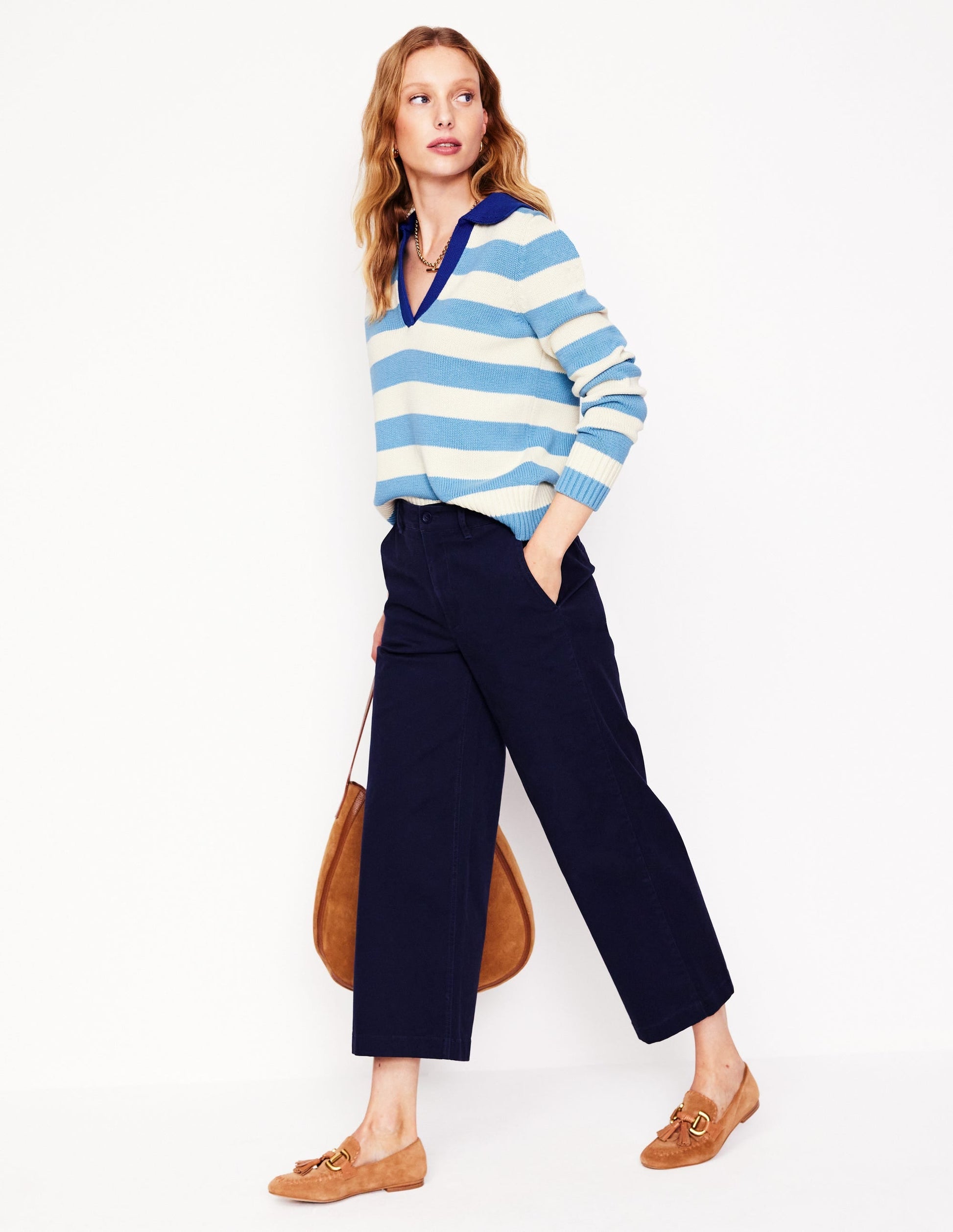 Sasha Cotton Striped Henley-Duck Egg and Ivory Stripe-5