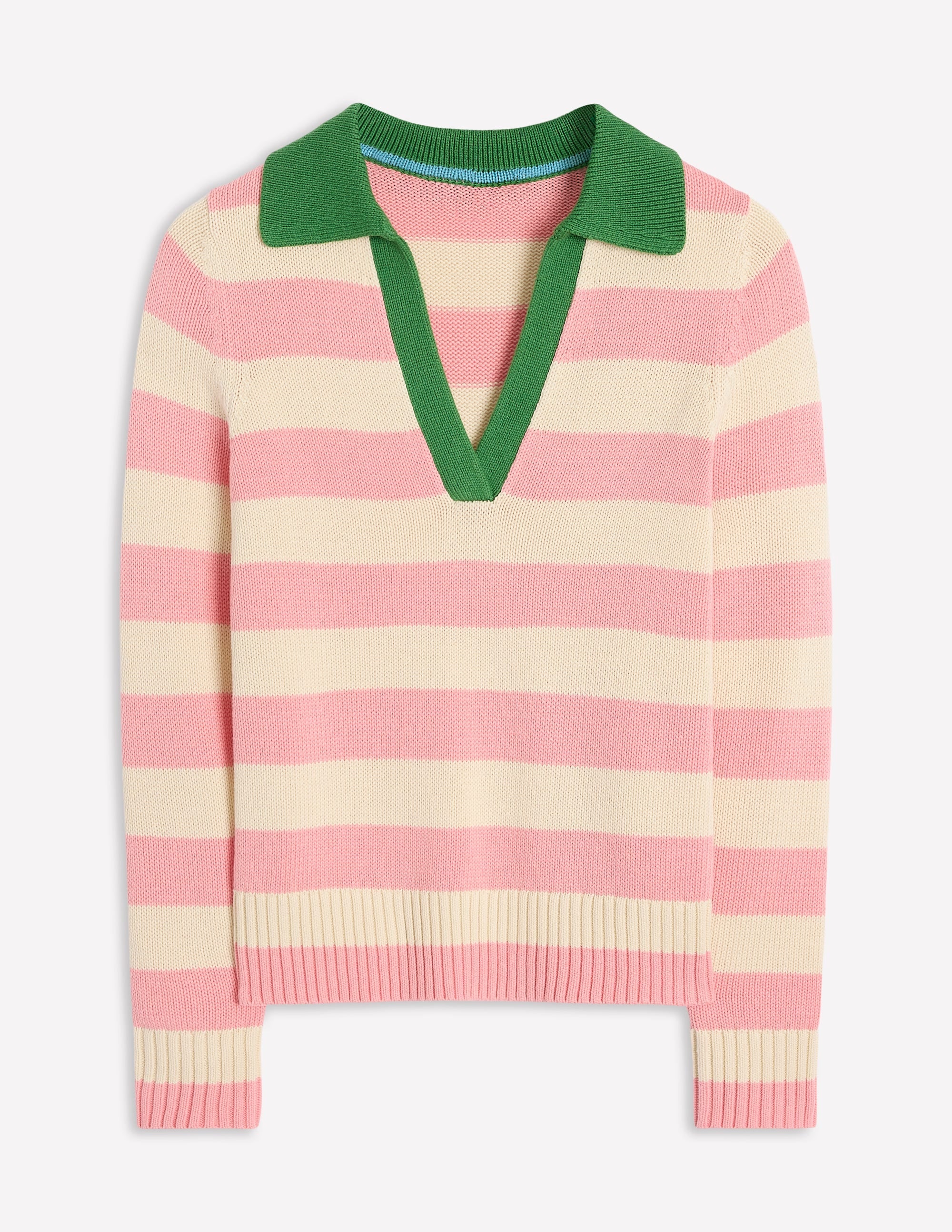 Sasha Cotton Striped Henley-Quartz Pink and Ivory Stripe - Image 7