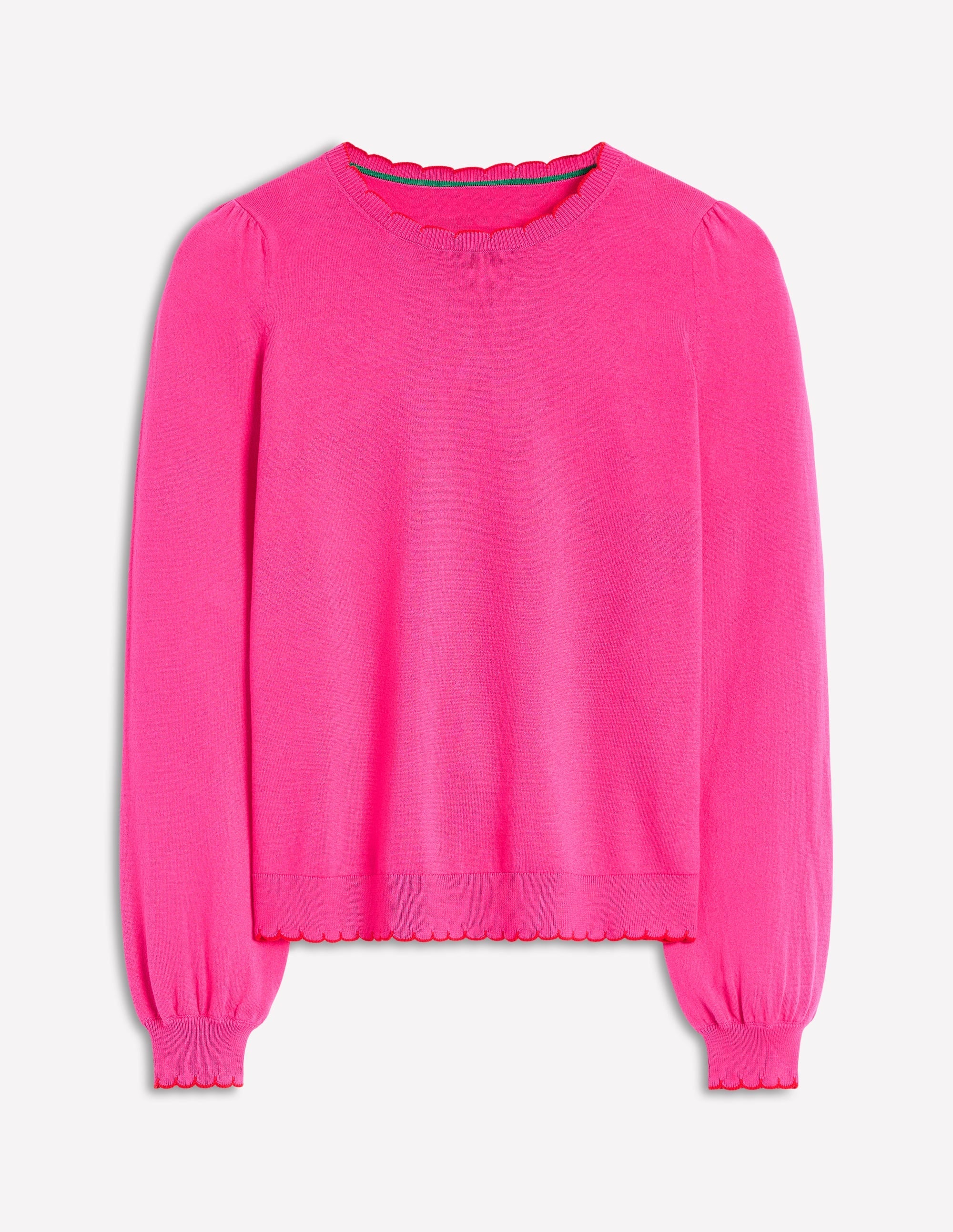 Pru Scallop Trim Jumper-Pink Peony - Image 5
