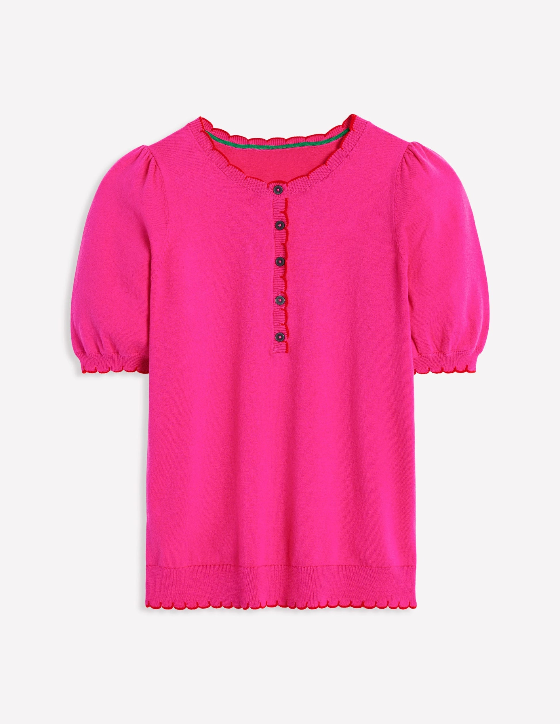 Pru Scallop Trim T-shirt-Pink Peony-5