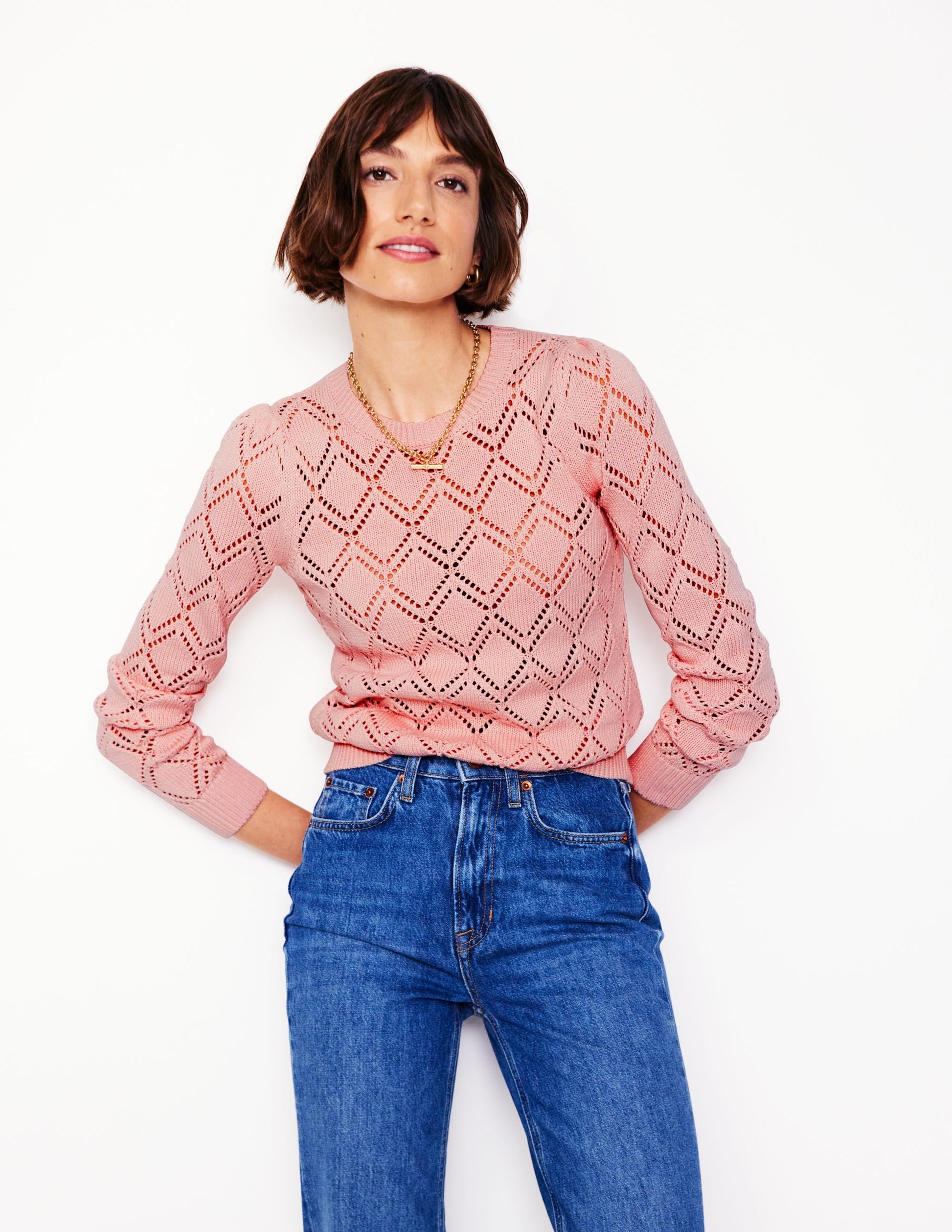 Enid Puff Sleeve Jumper-Milkshake-4