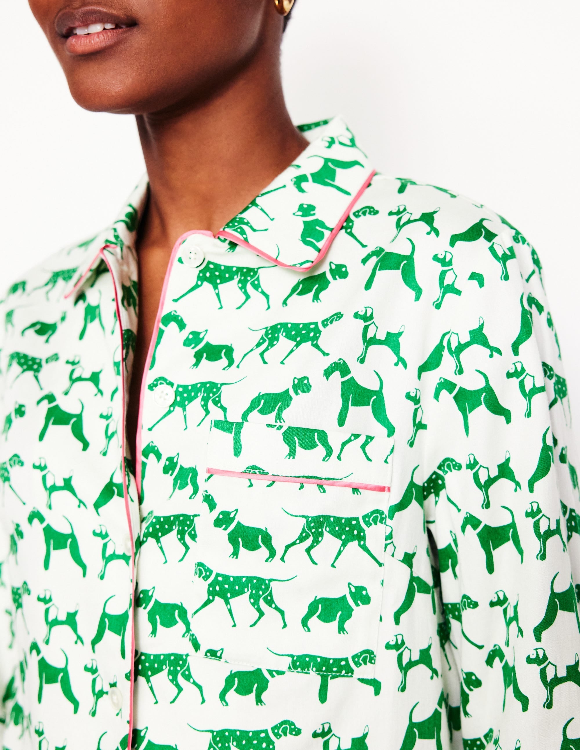 Cotton Sateen Pyjama Shirt-Ivory, Janet and Friends - Image 2