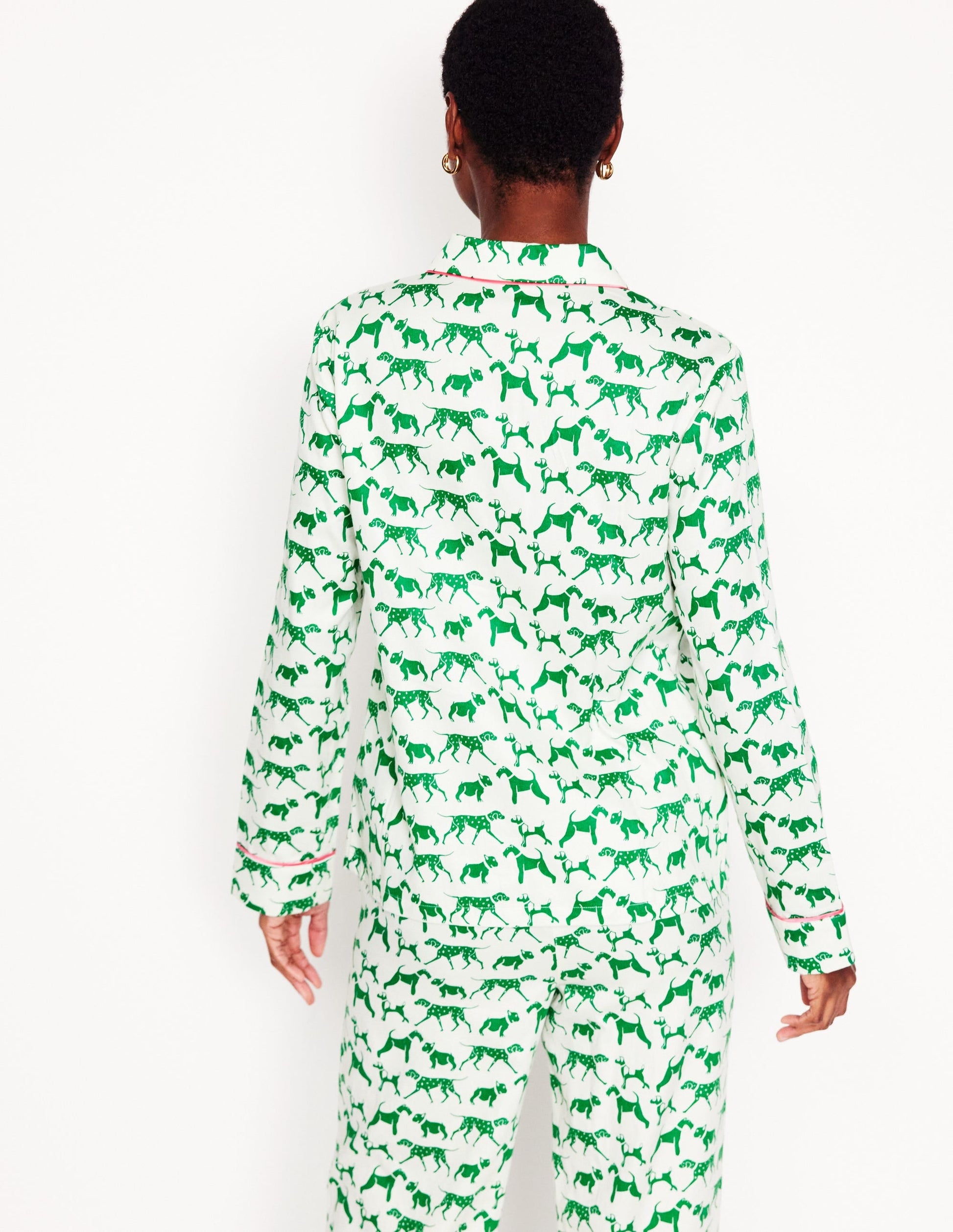 Cotton Sateen Pyjama Shirt-Ivory, Janet and Friends-3