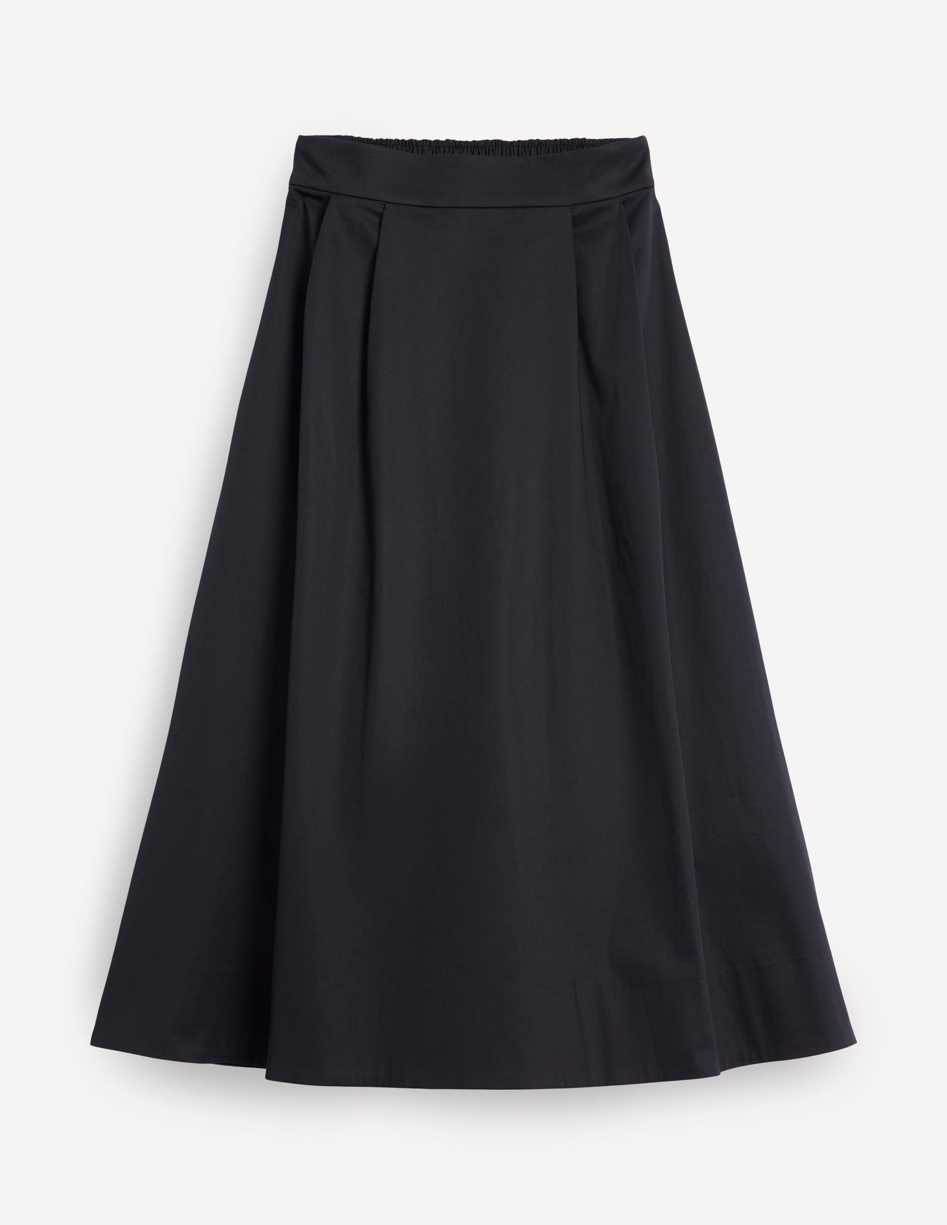 Isabella Cotton Sateen Skirt-Black-5