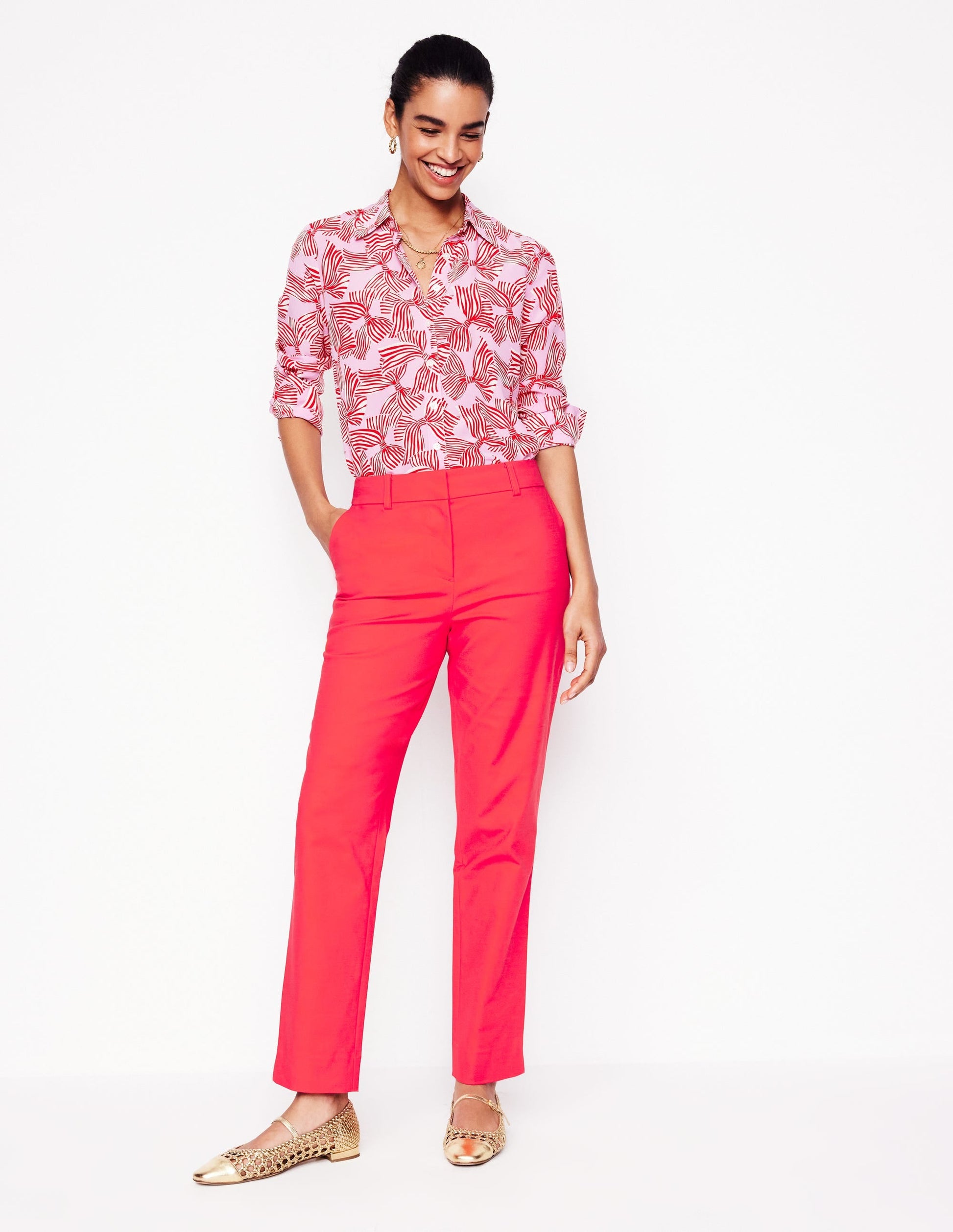 Richmond 7/8 Trousers-Strawberry Tart Red-1