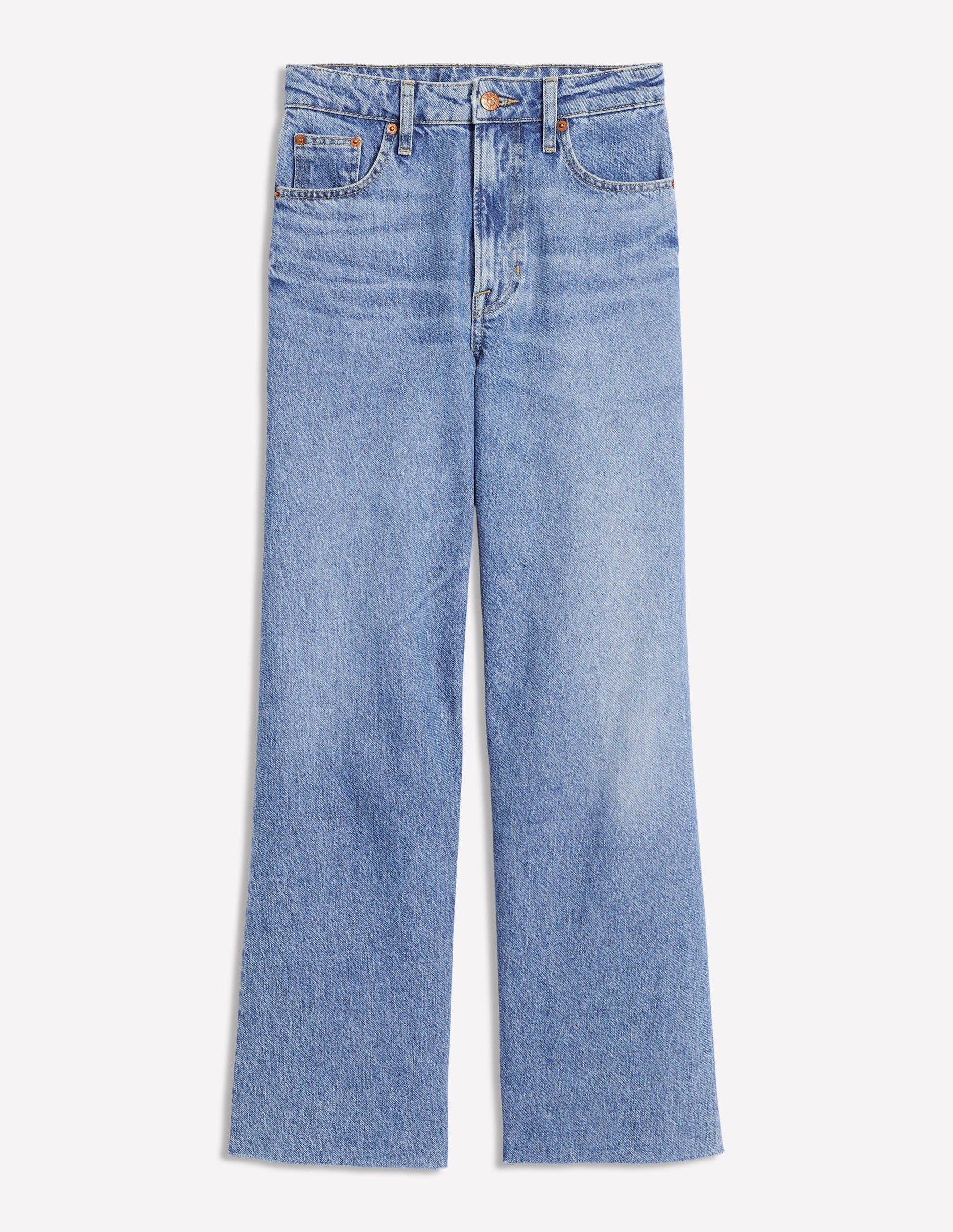 High Rise Straight Crop Jeans-Light Vintage Frayed-2