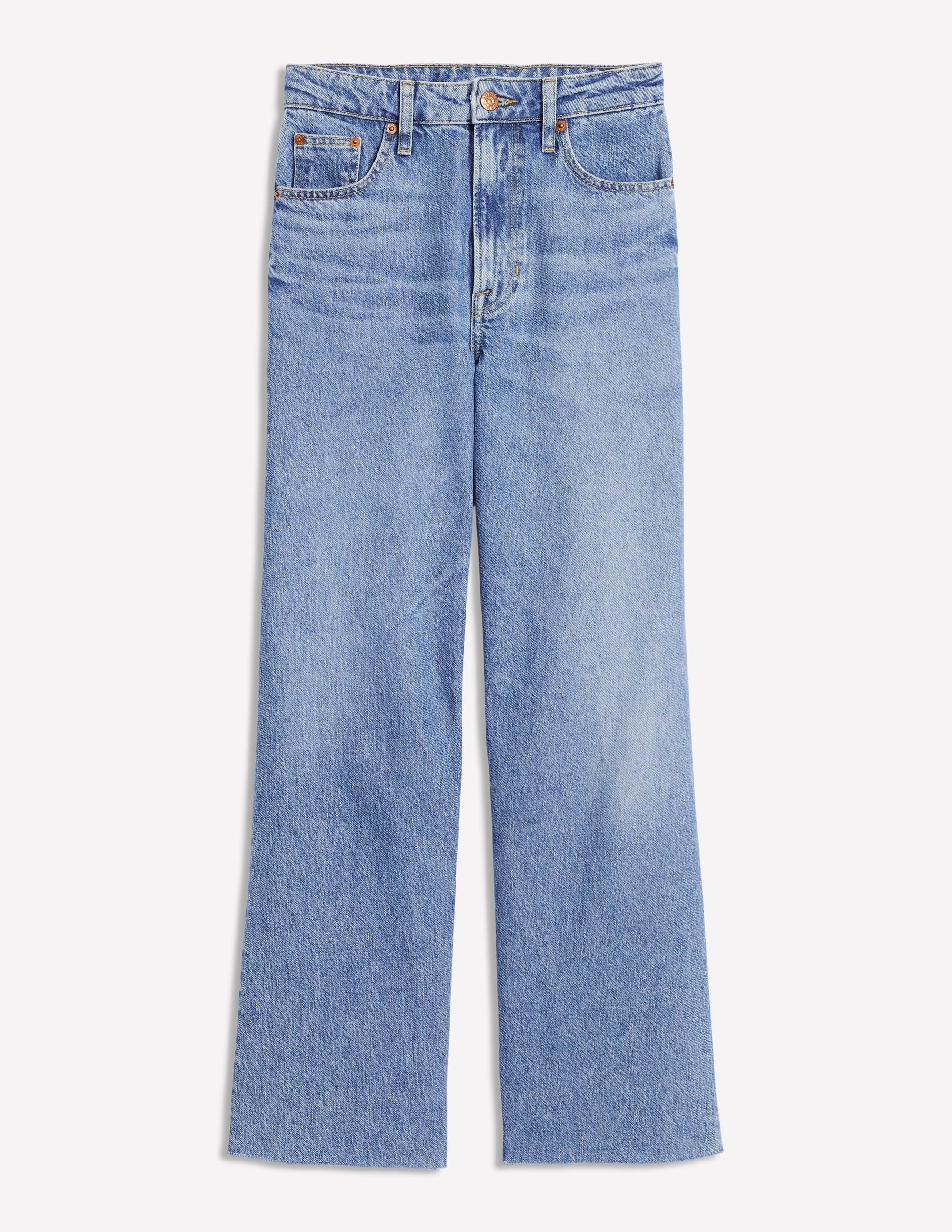 High Rise Straight Crop Jeans-Light Vintage Frayed - Image 2