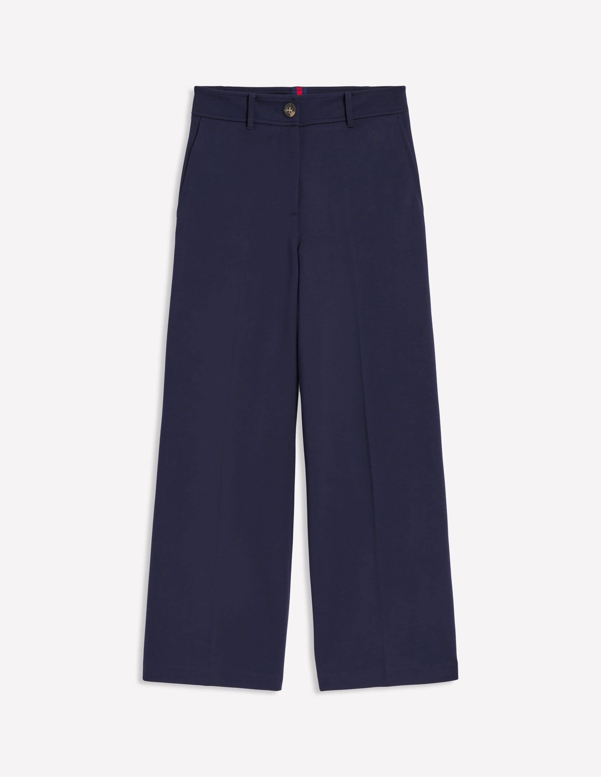 Cropped Ponte Trousers-Navy-6