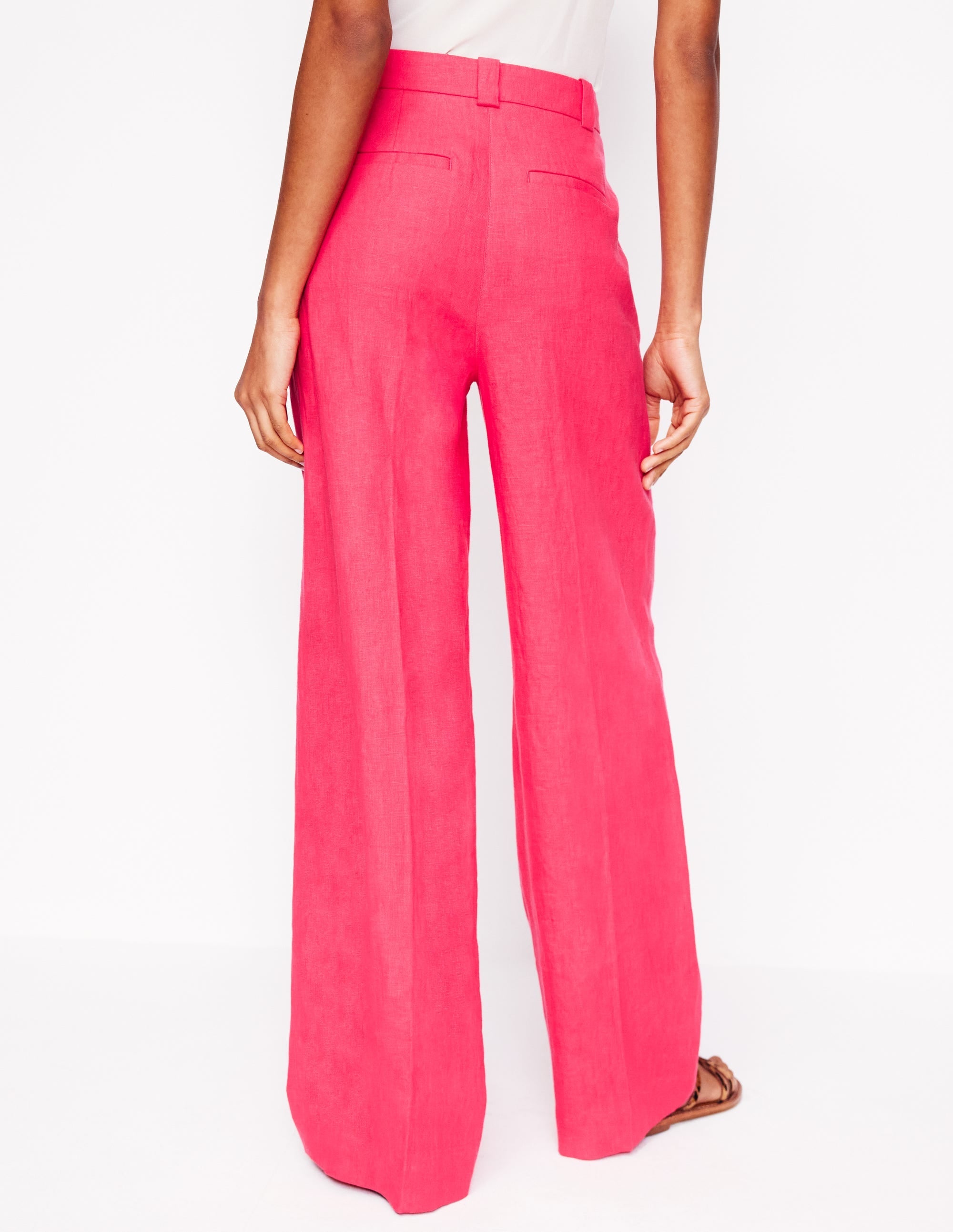 Westbourne Linen Trousers-Camelia Pink - Image 3