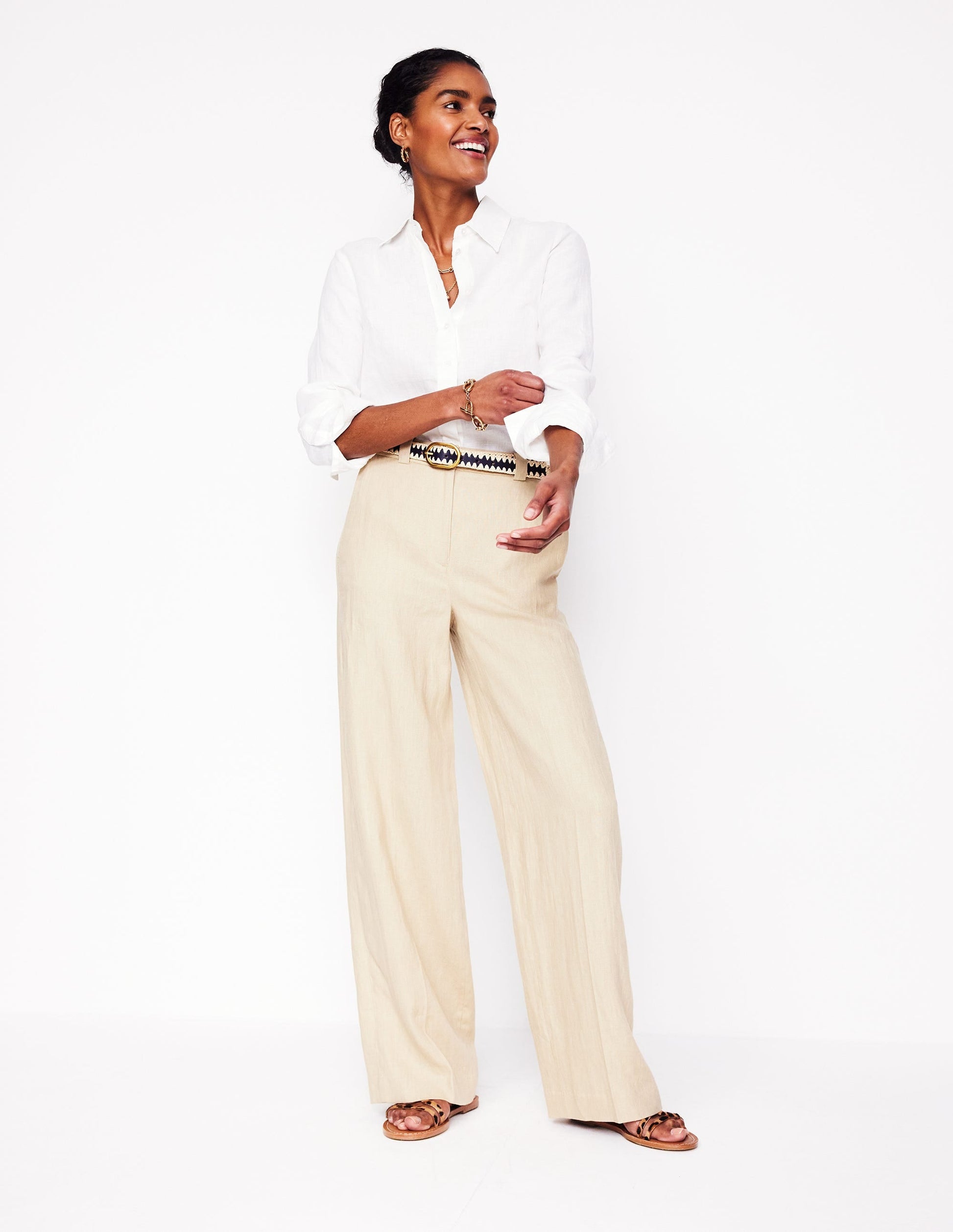 Westbourne Linen Trousers-Oatmeal-1