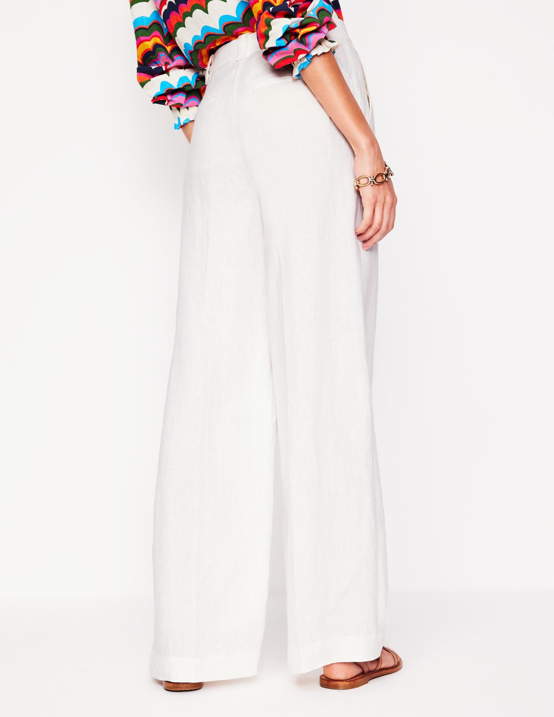 Westbourne Linen Trousers-White-3