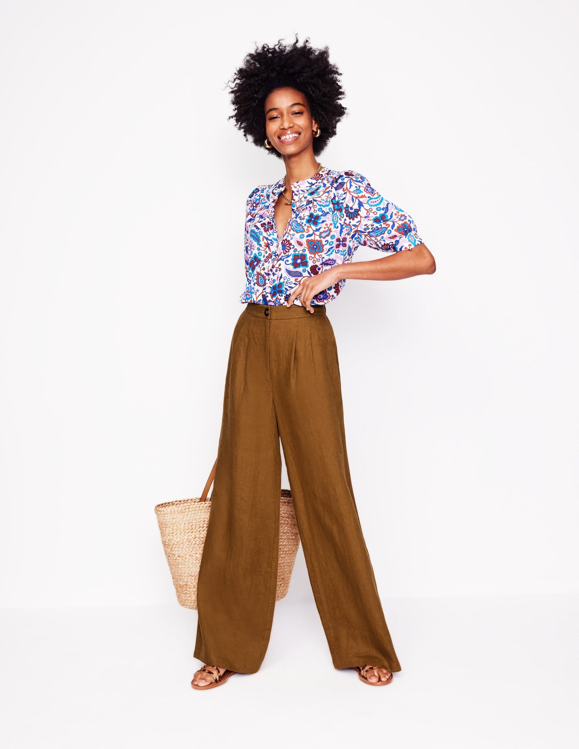 Dulwich Linen Trousers-Gingerbread-1
