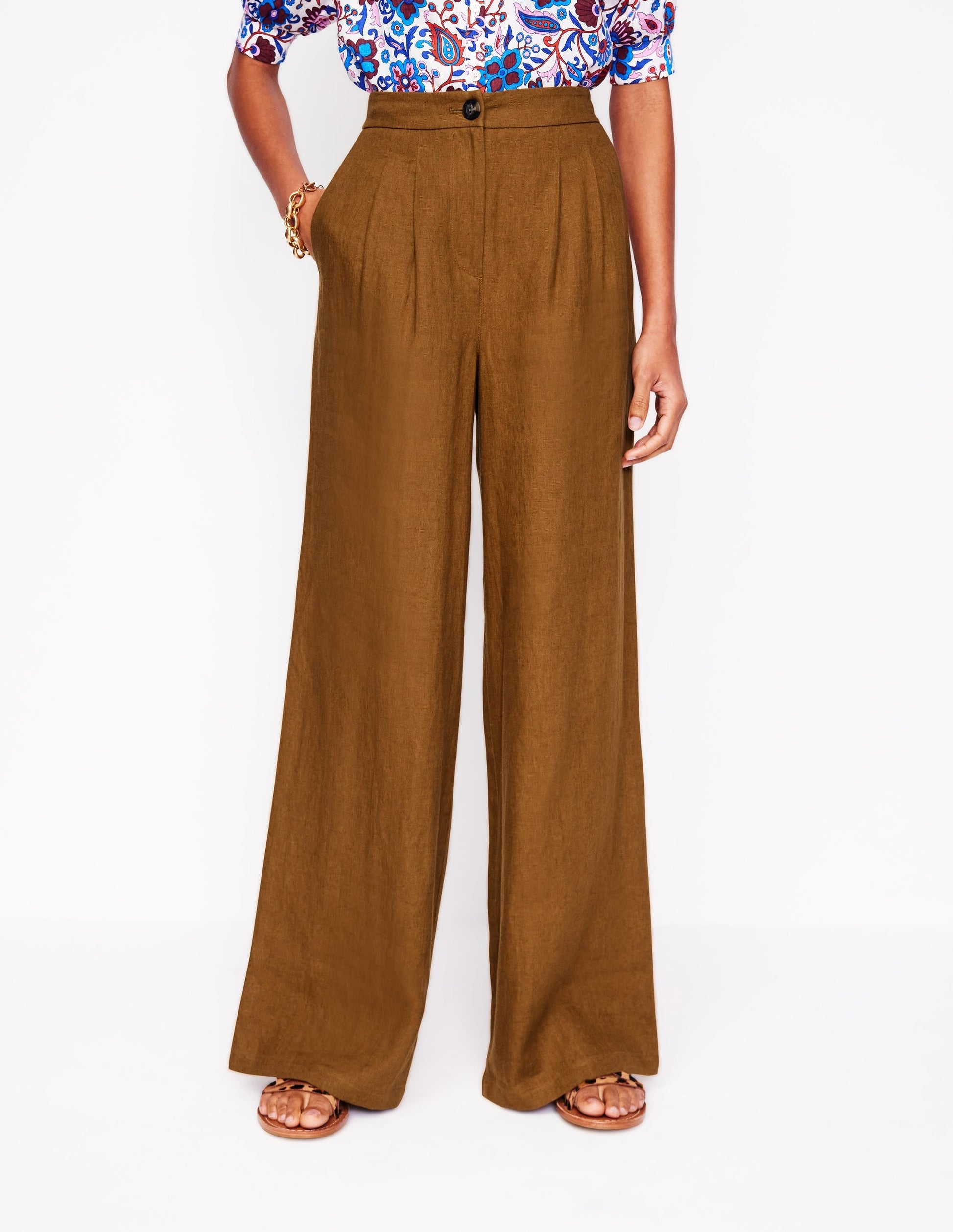 Dulwich Linen Trousers-Gingerbread-5
