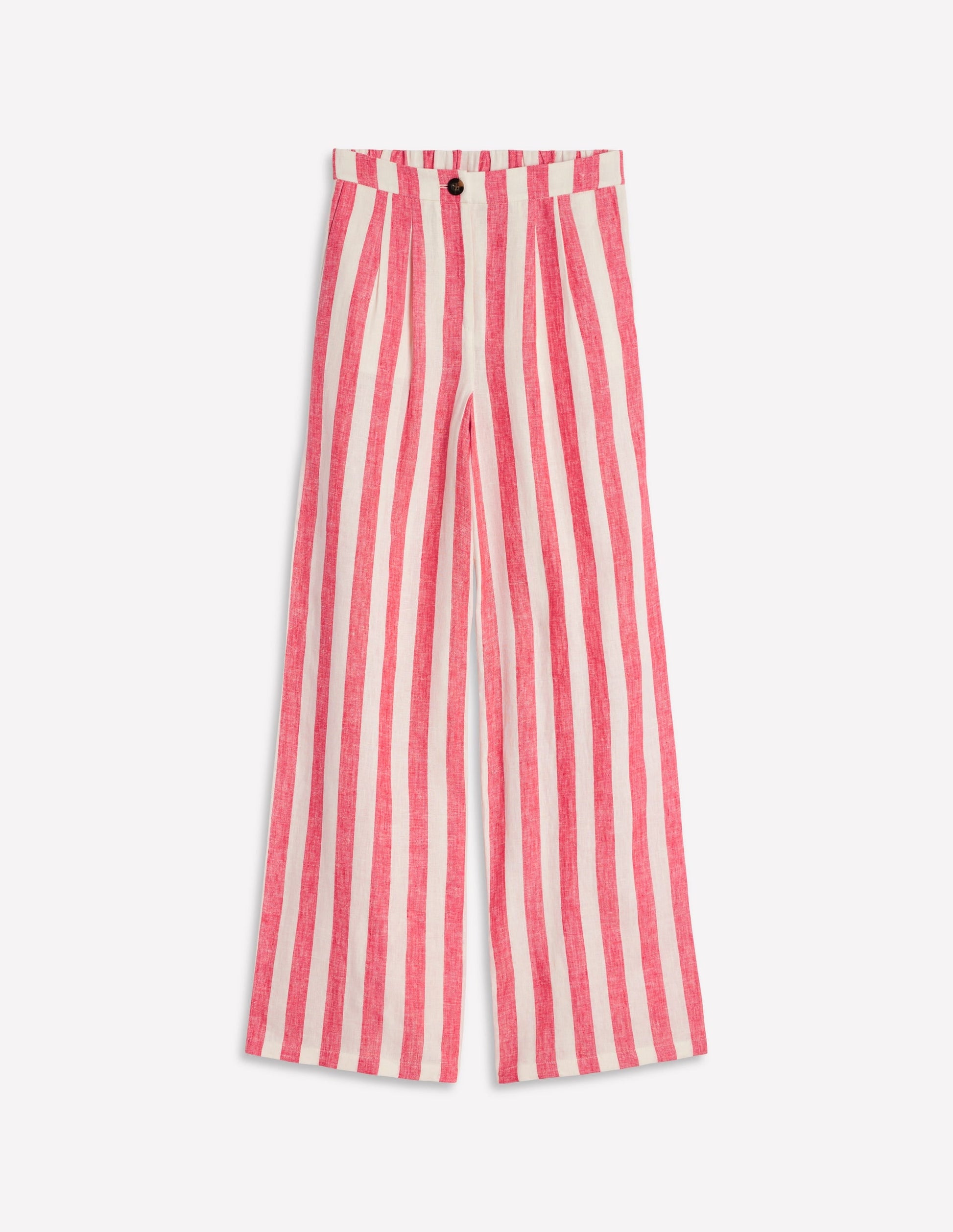 Dulwich Linen Trousers-Strawberry Tart Red  Stripe-6