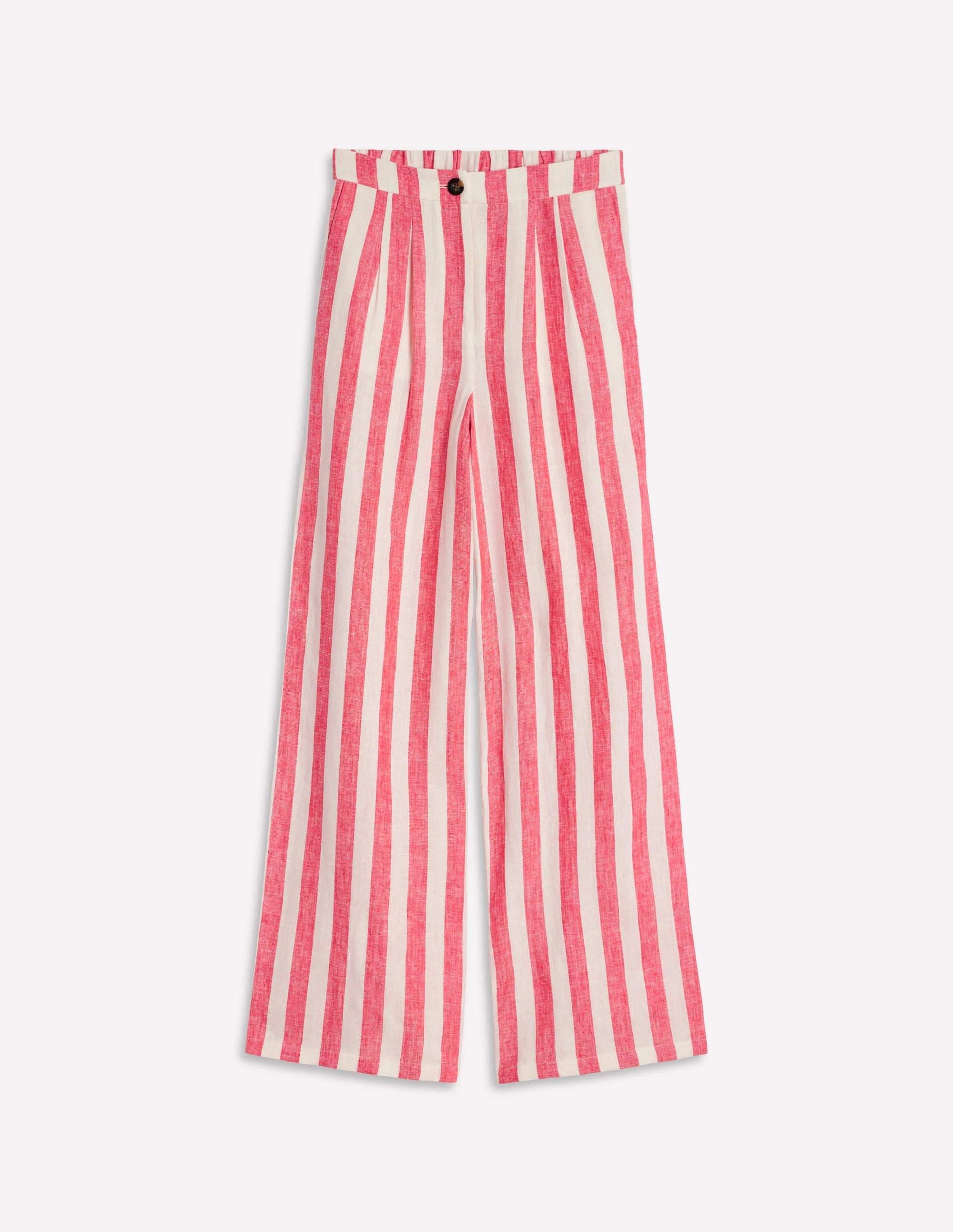 Dulwich Linen Trousers-Strawberry Tart Red  Stripe - Image 6