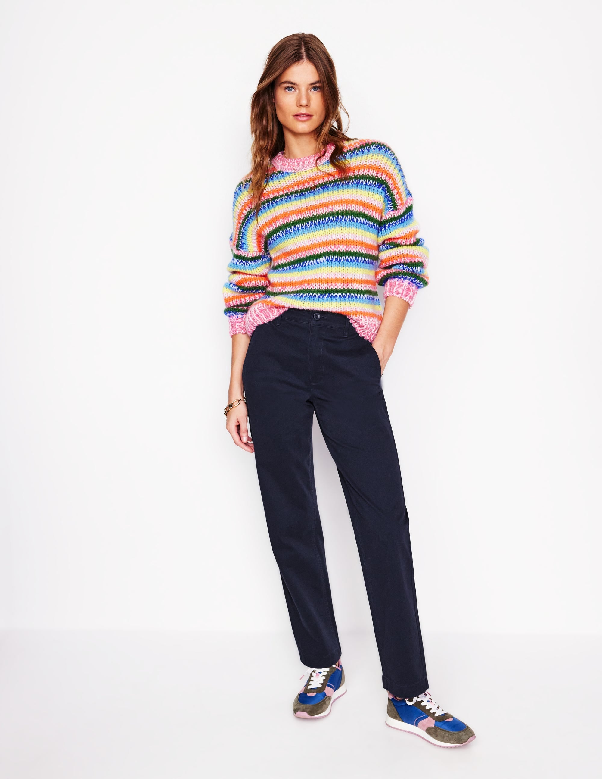 Barnsbury Chino Trousers-Navy - Image 1