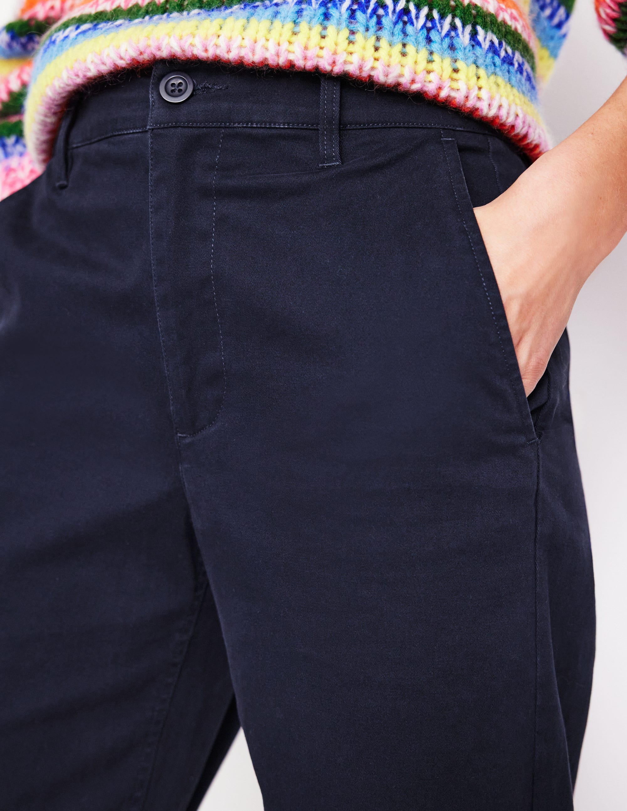 Barnsbury Chino Trousers-Navy - Image 2