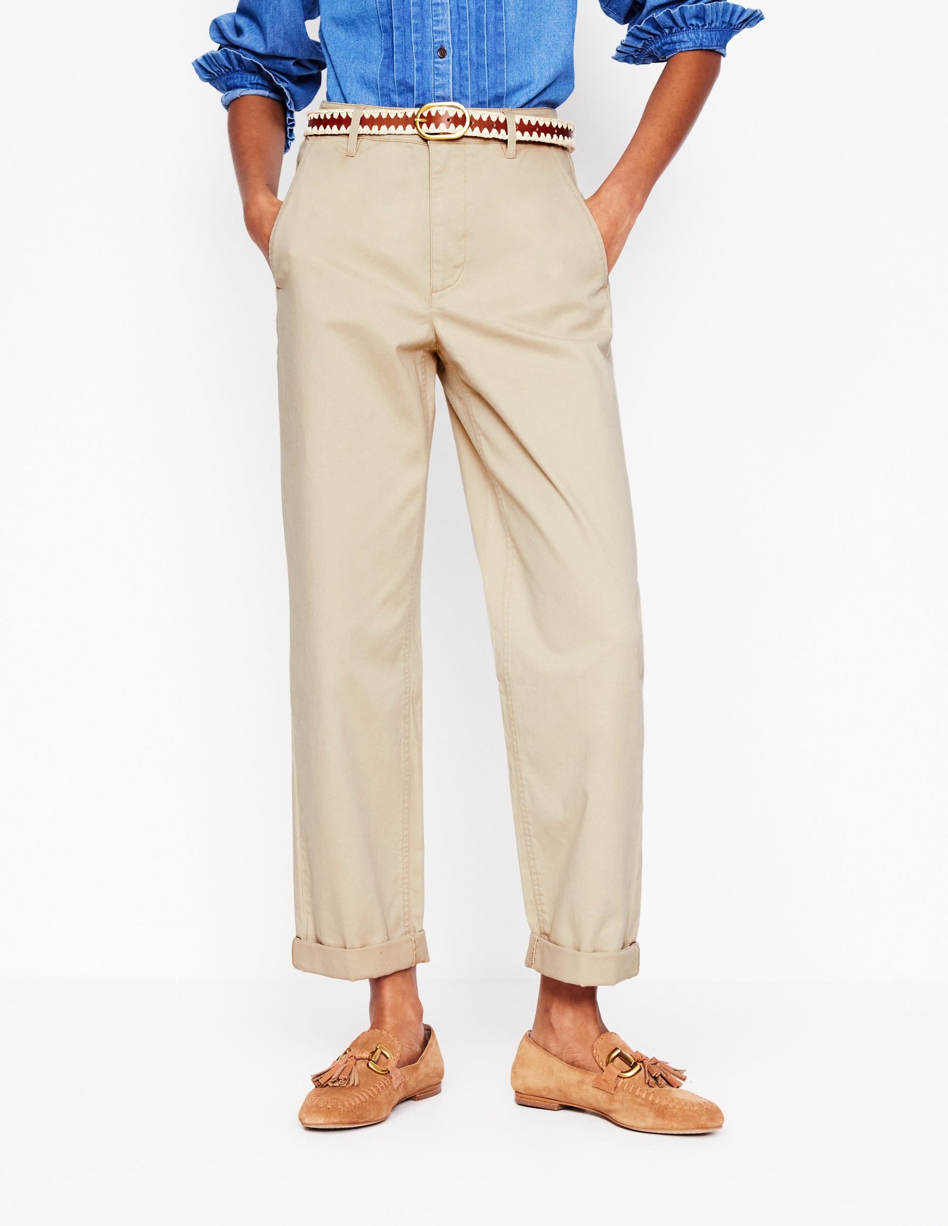 Barnsbury Chino Trousers-Oatmeal-1